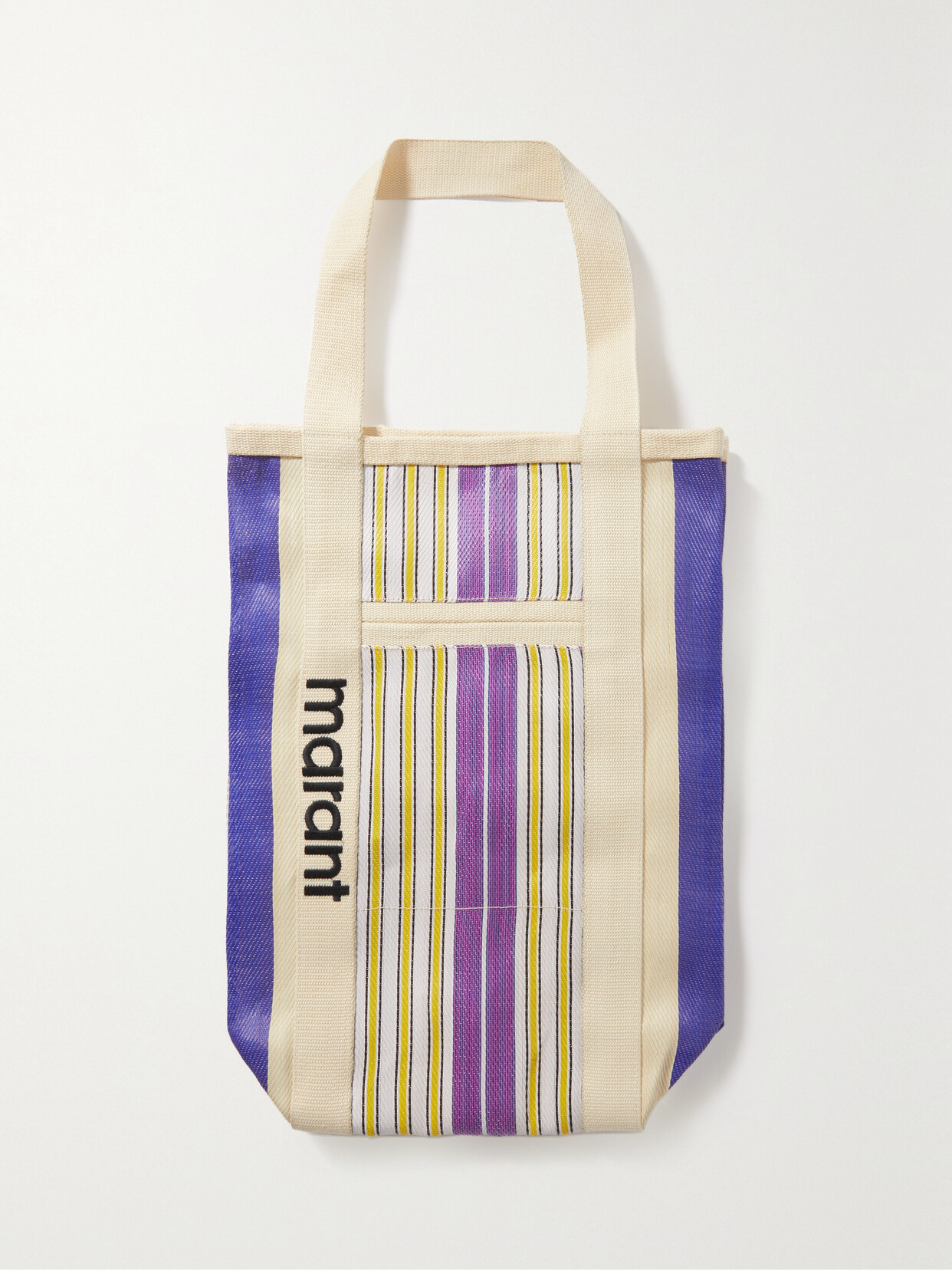 Isabel Marant Darwen Striped Canvas Tote In Purple