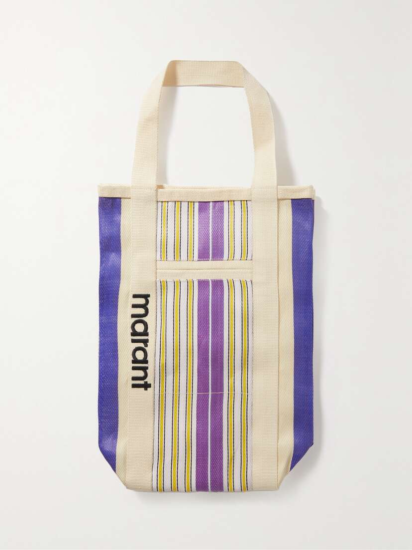 Isabel Marant Darwen Striped Canvas Tote