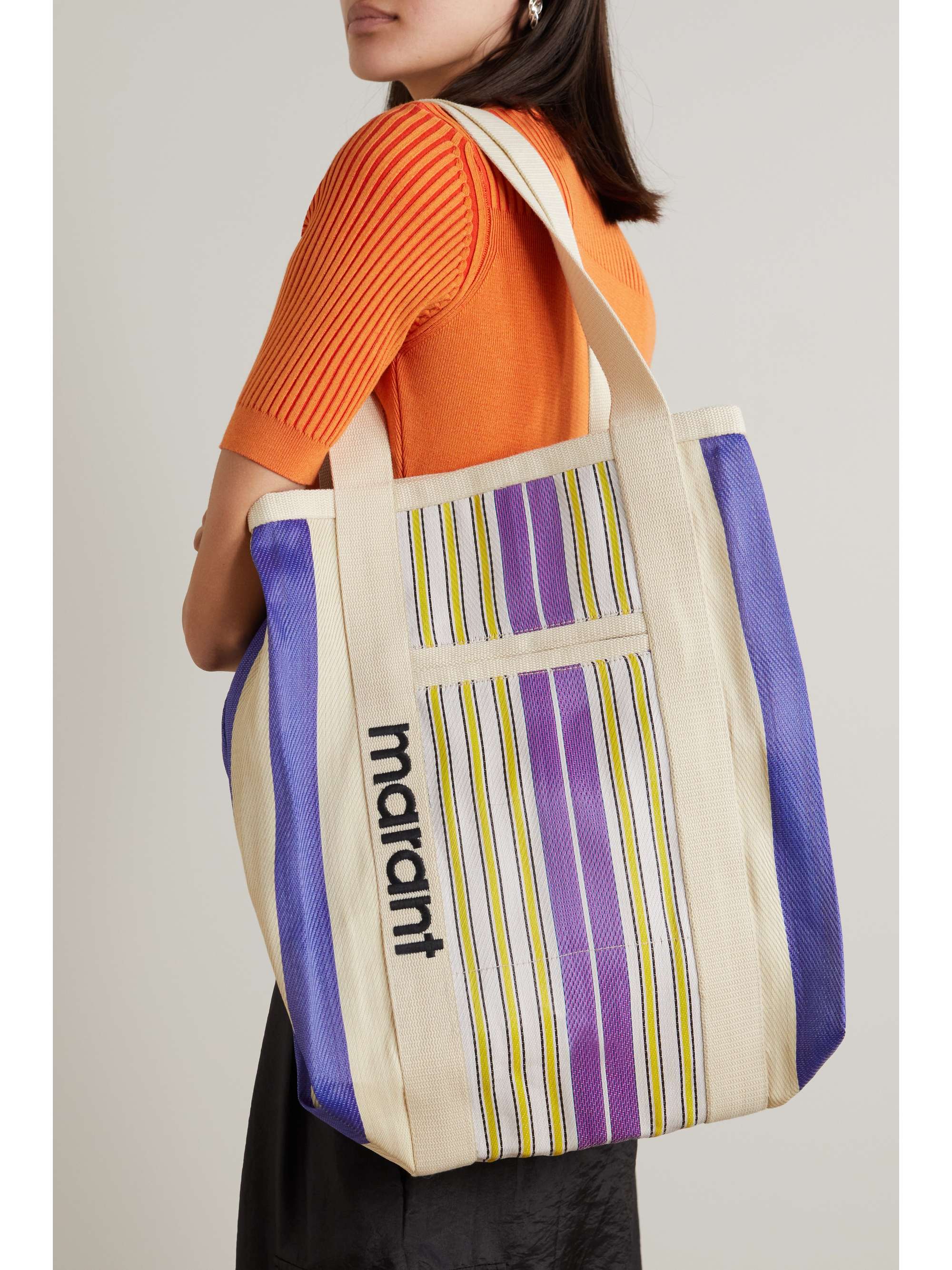 Canvas Striped Tote Bag