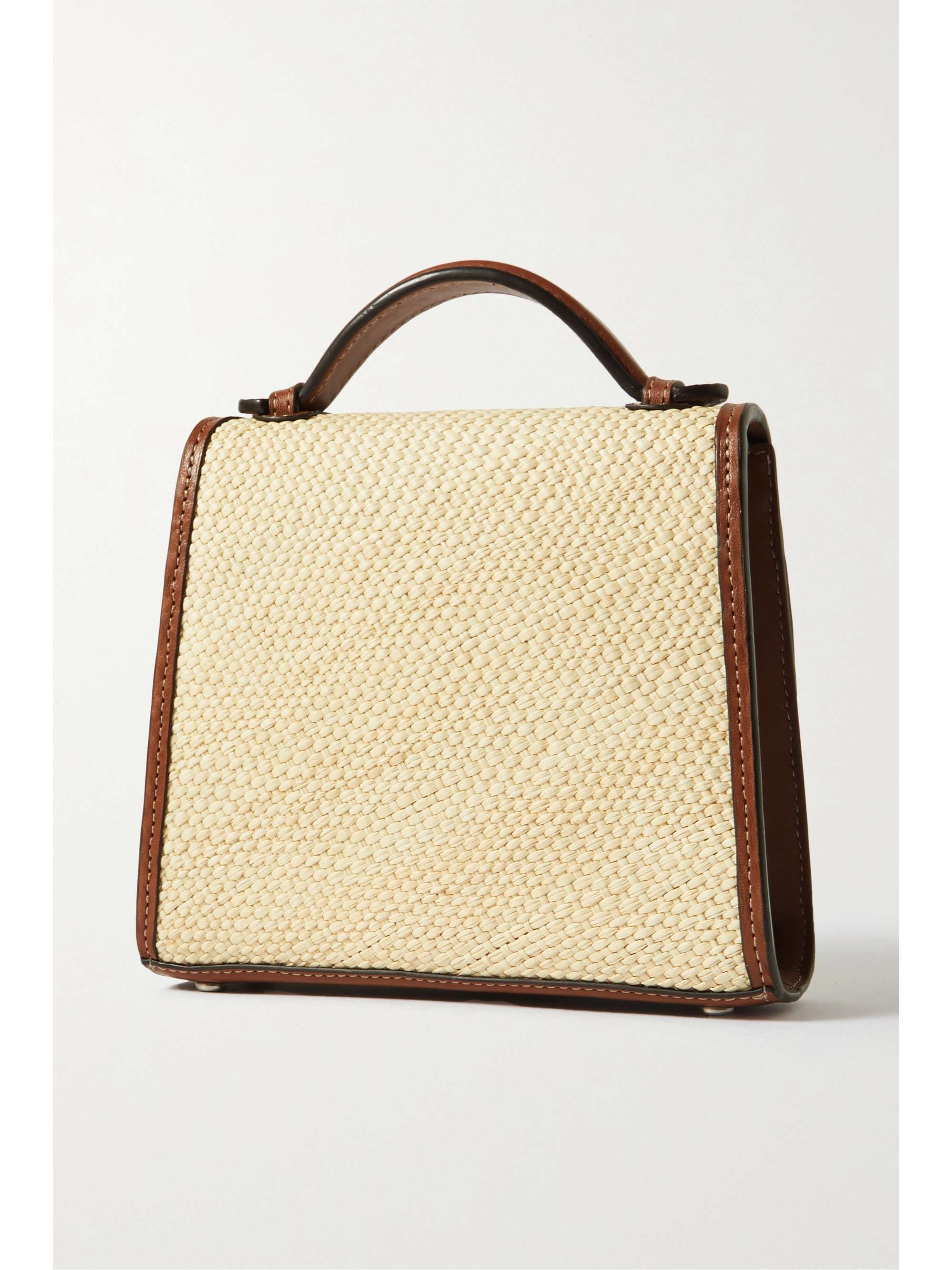 HUNTING SEASON Woven leathertrimmed raffia tote NETAPORTER
