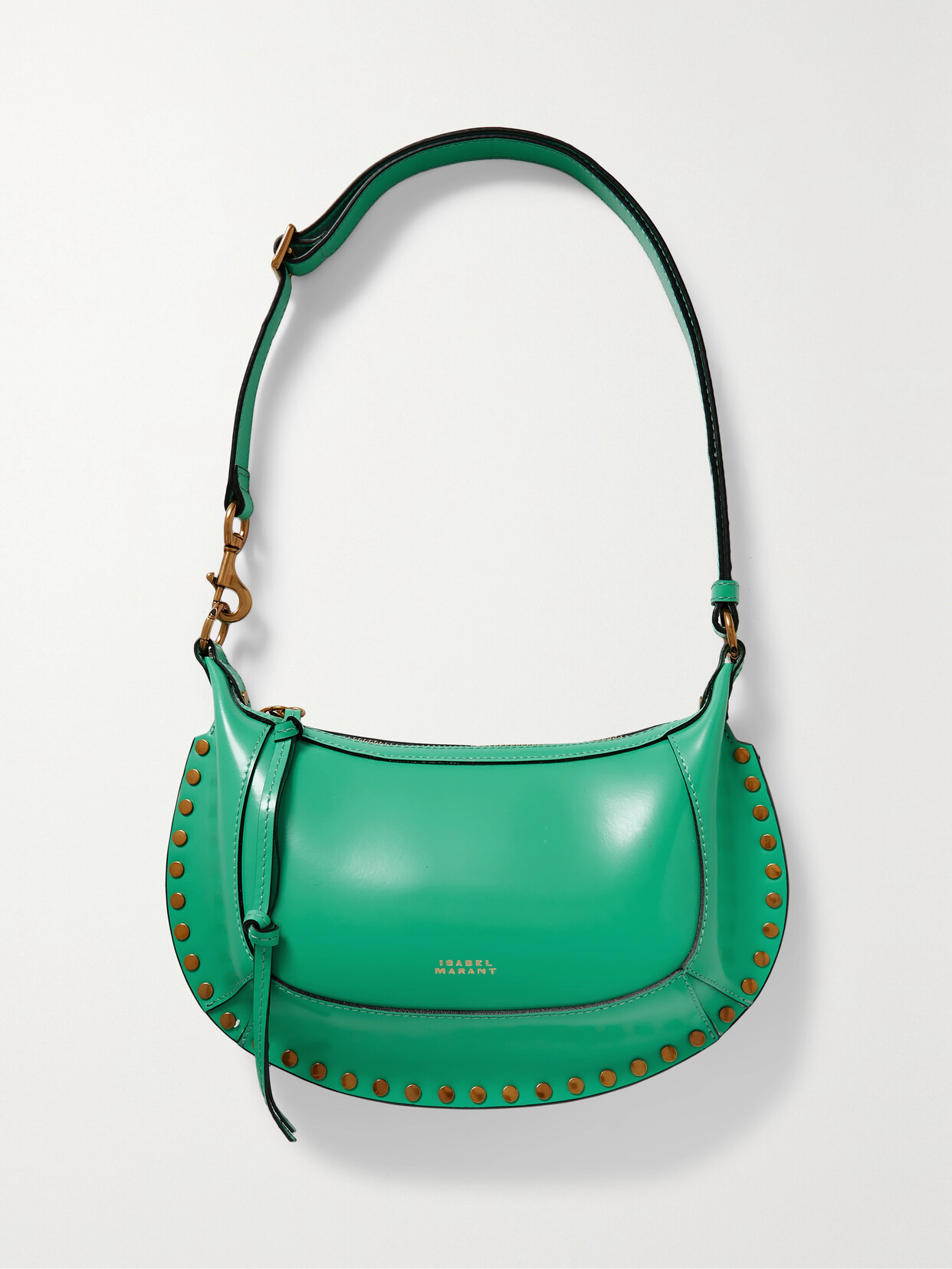 Isabel Marant - Oskan Moon Studded Leather Shoulder Bag - Green