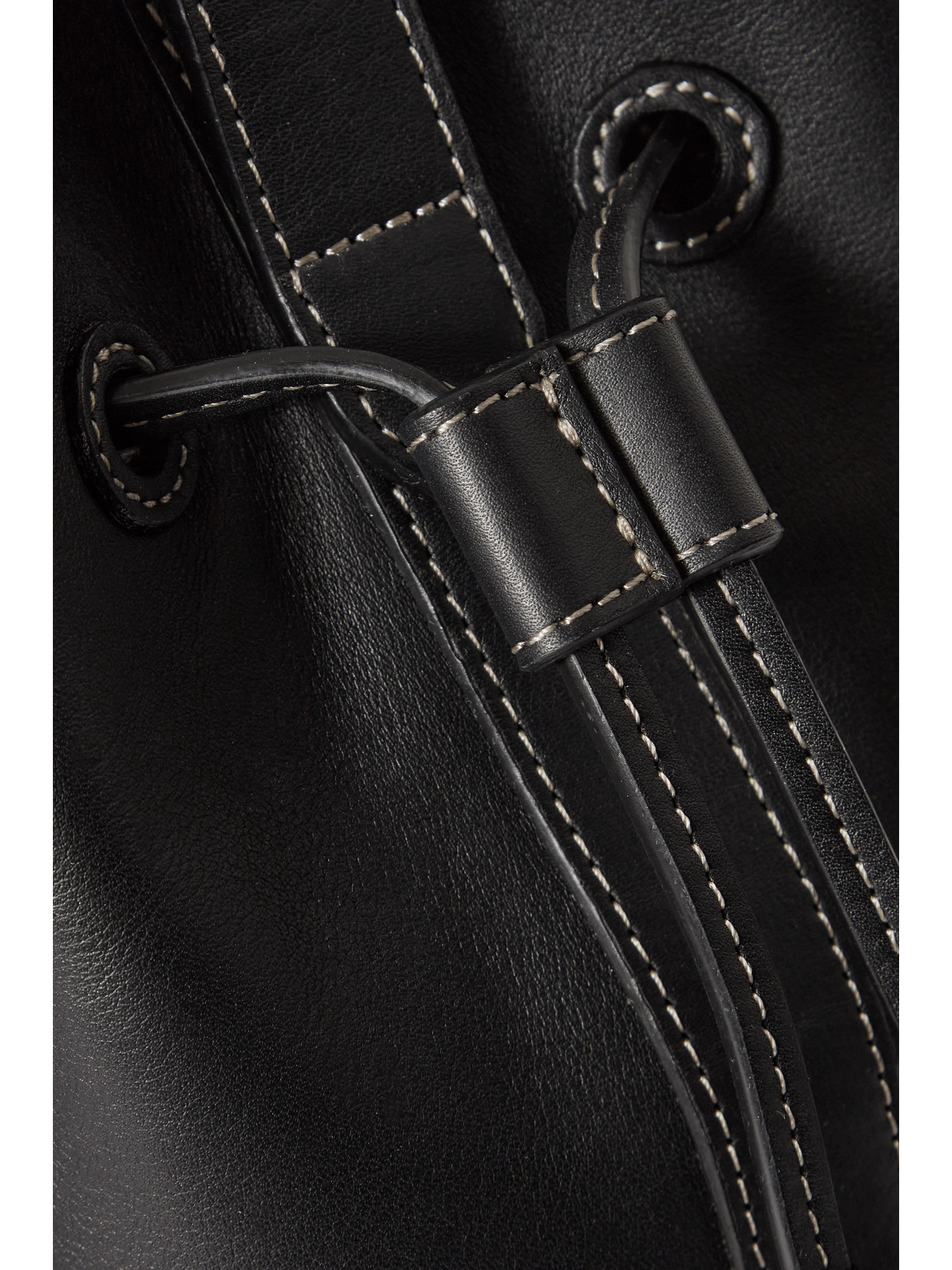 Hunting Season The Extra Large Drawstring Leather Bucket Bag In Black