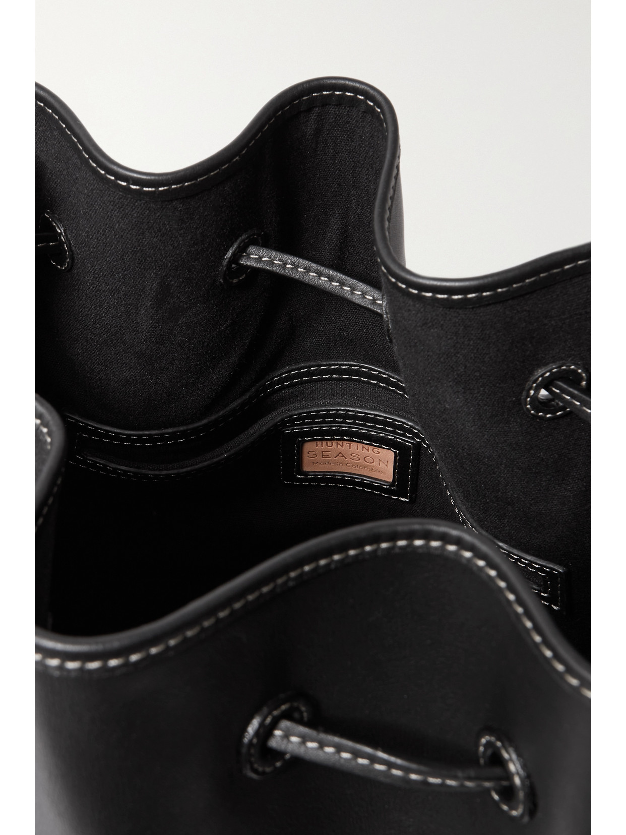 Hunting Season The Extra Large Drawstring Leather Bucket Bag In Black