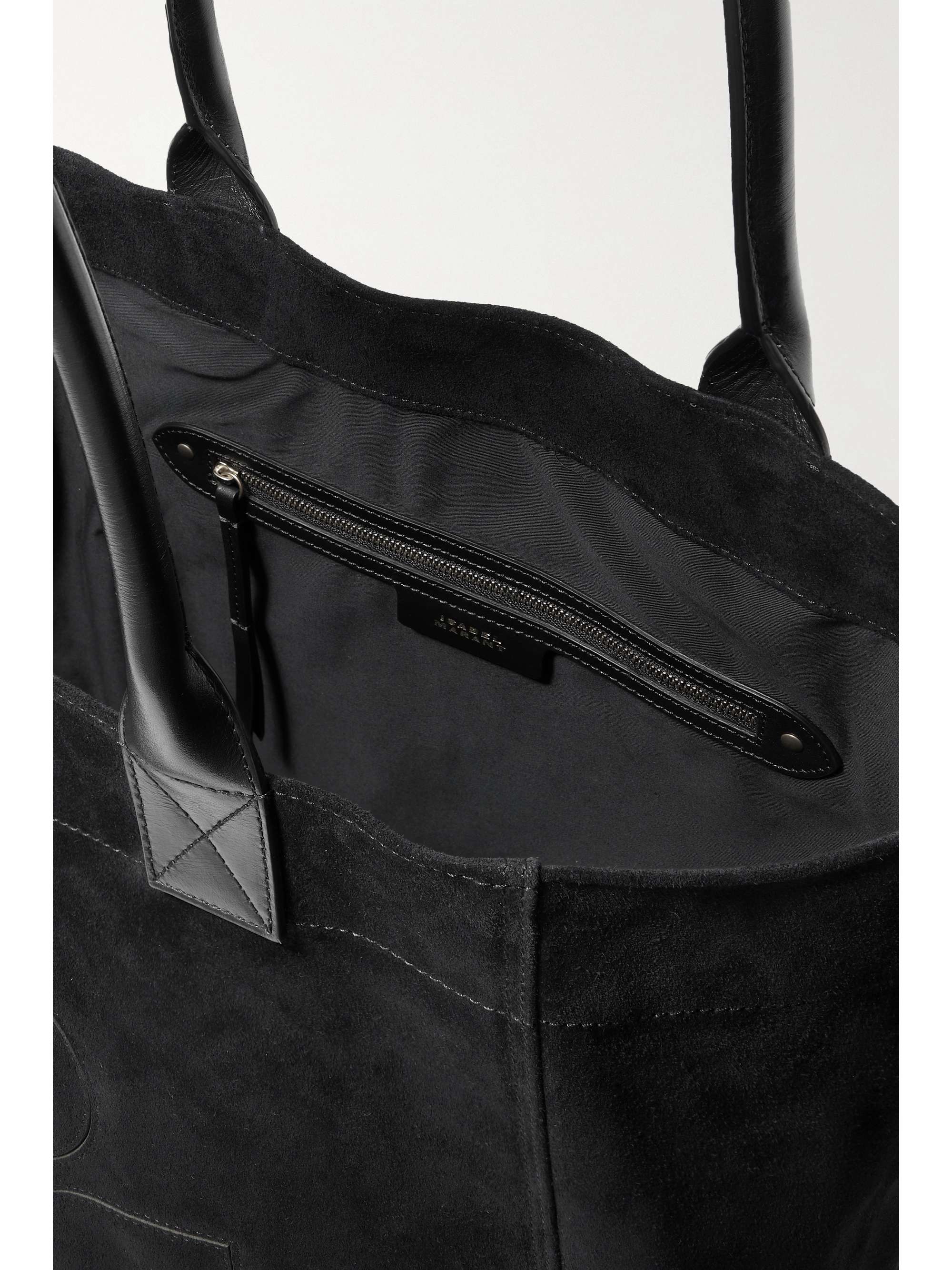 Yenky small leather-trimmed suede tote