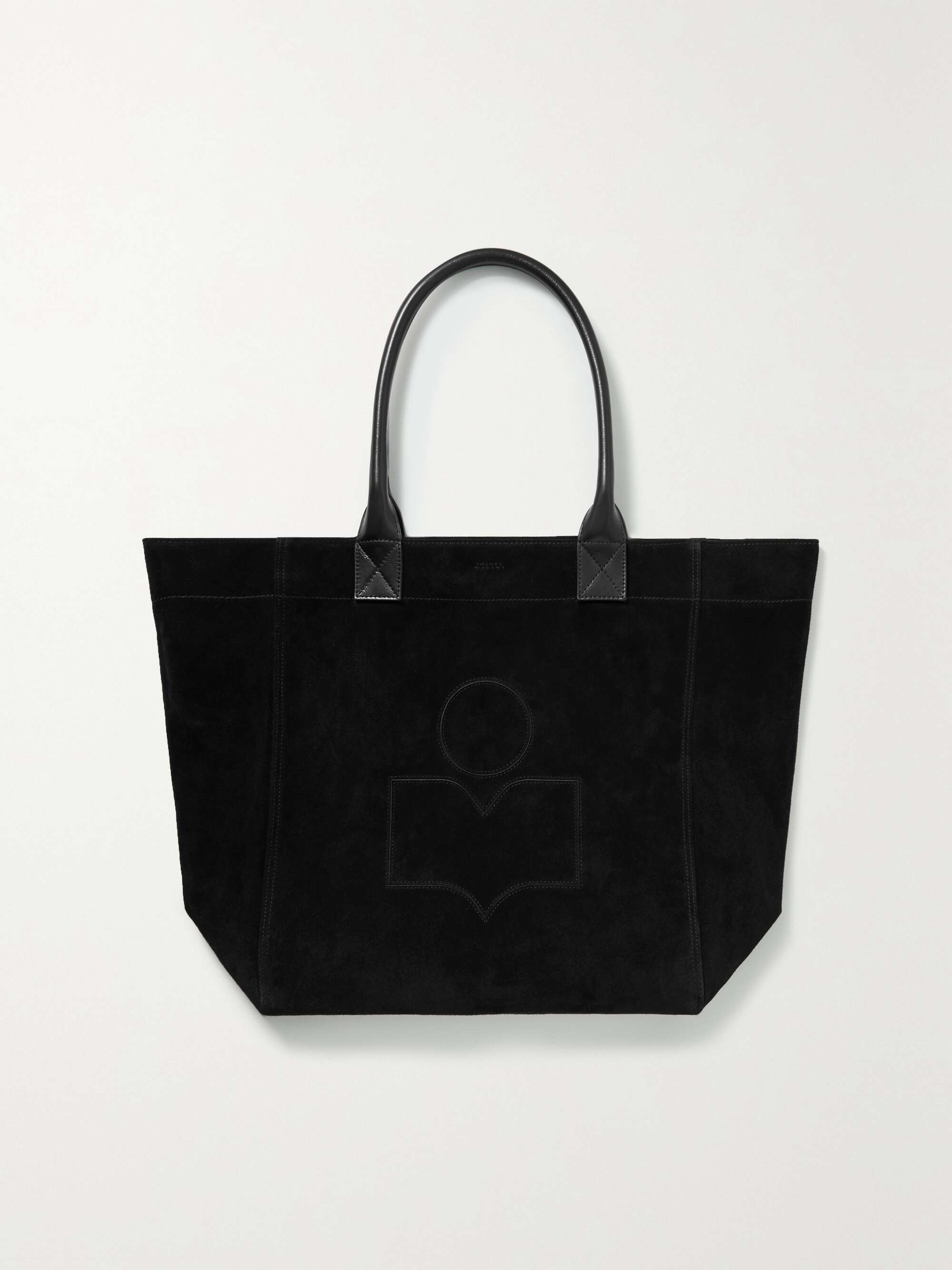 Yenky small leather-trimmed suede tote