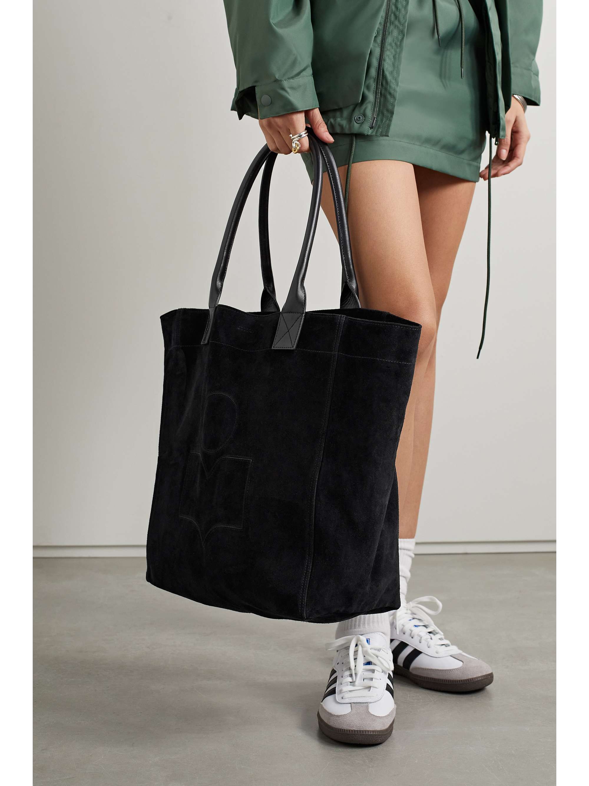 ISABEL MARANT Yenky leather-trimmed suede tote
