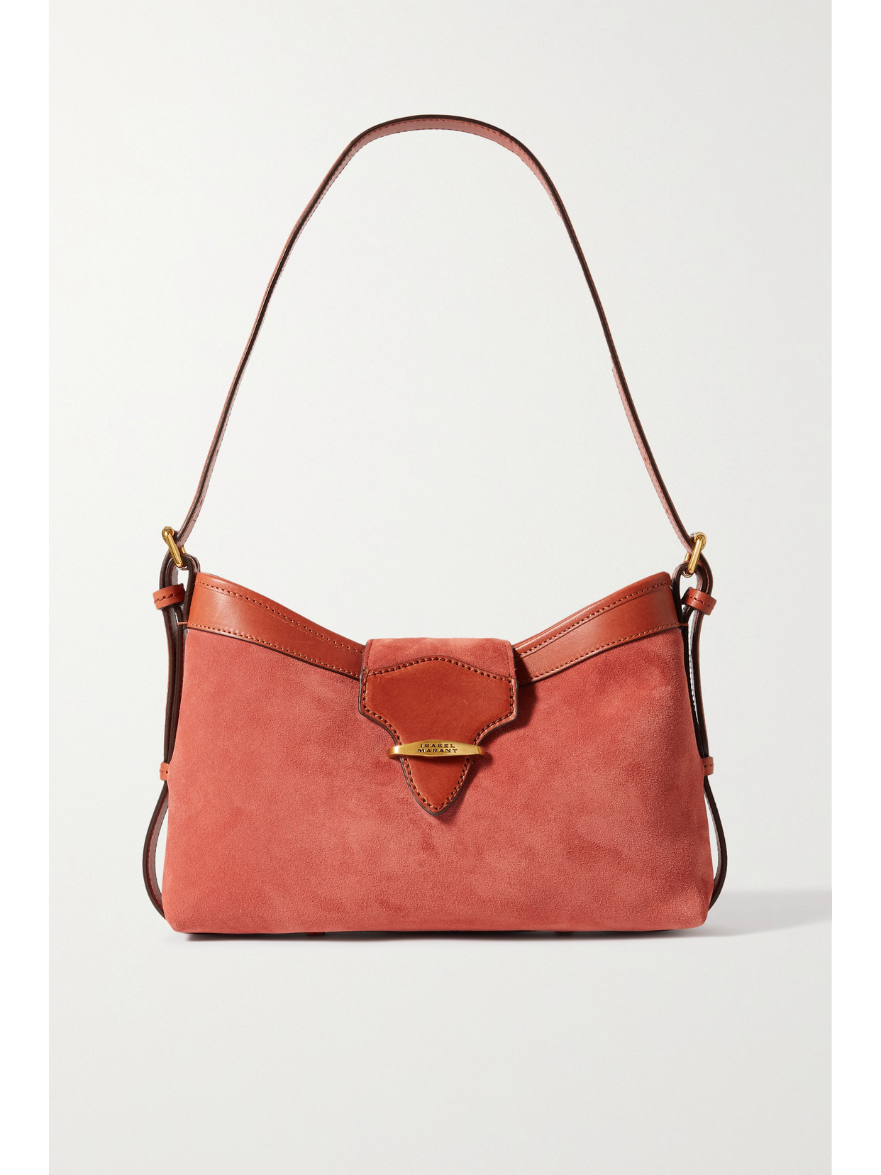 Isabel Marant - Botsy Leather-trimmed Suede Shoulder Bag - Orange