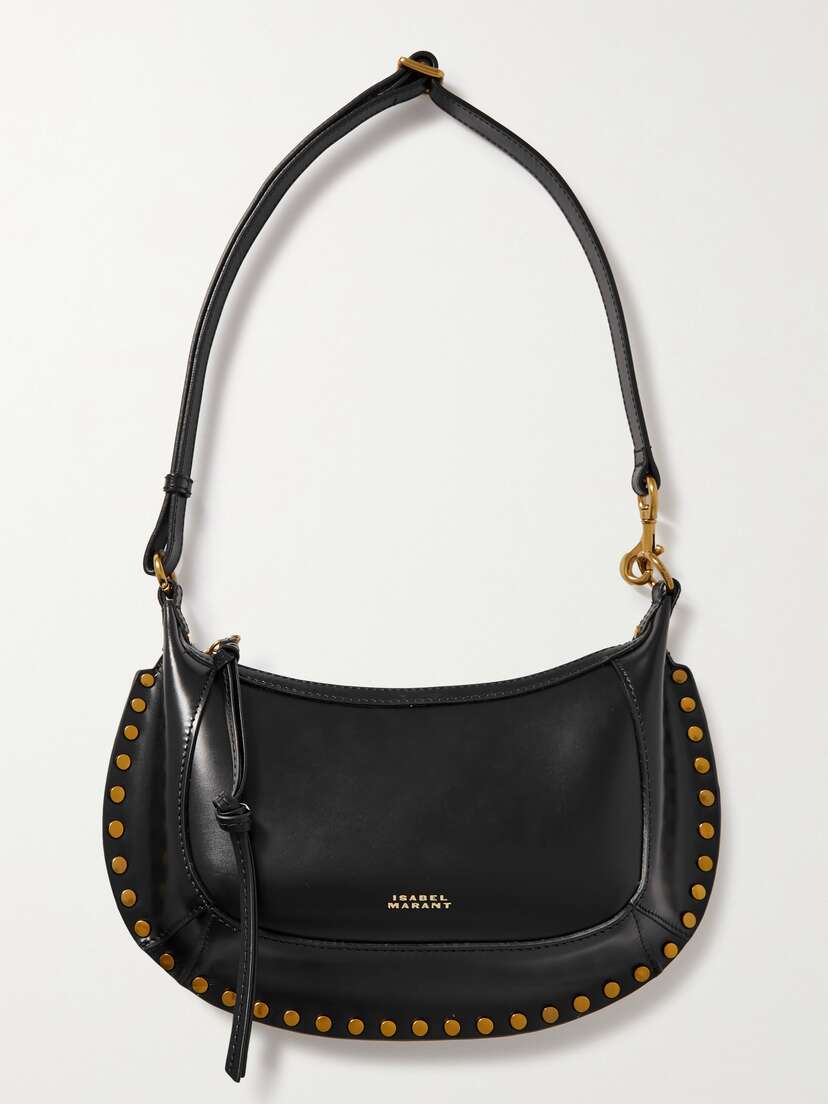 Isabel Marant Oskan Moon Studded Leather Shoulder Bag