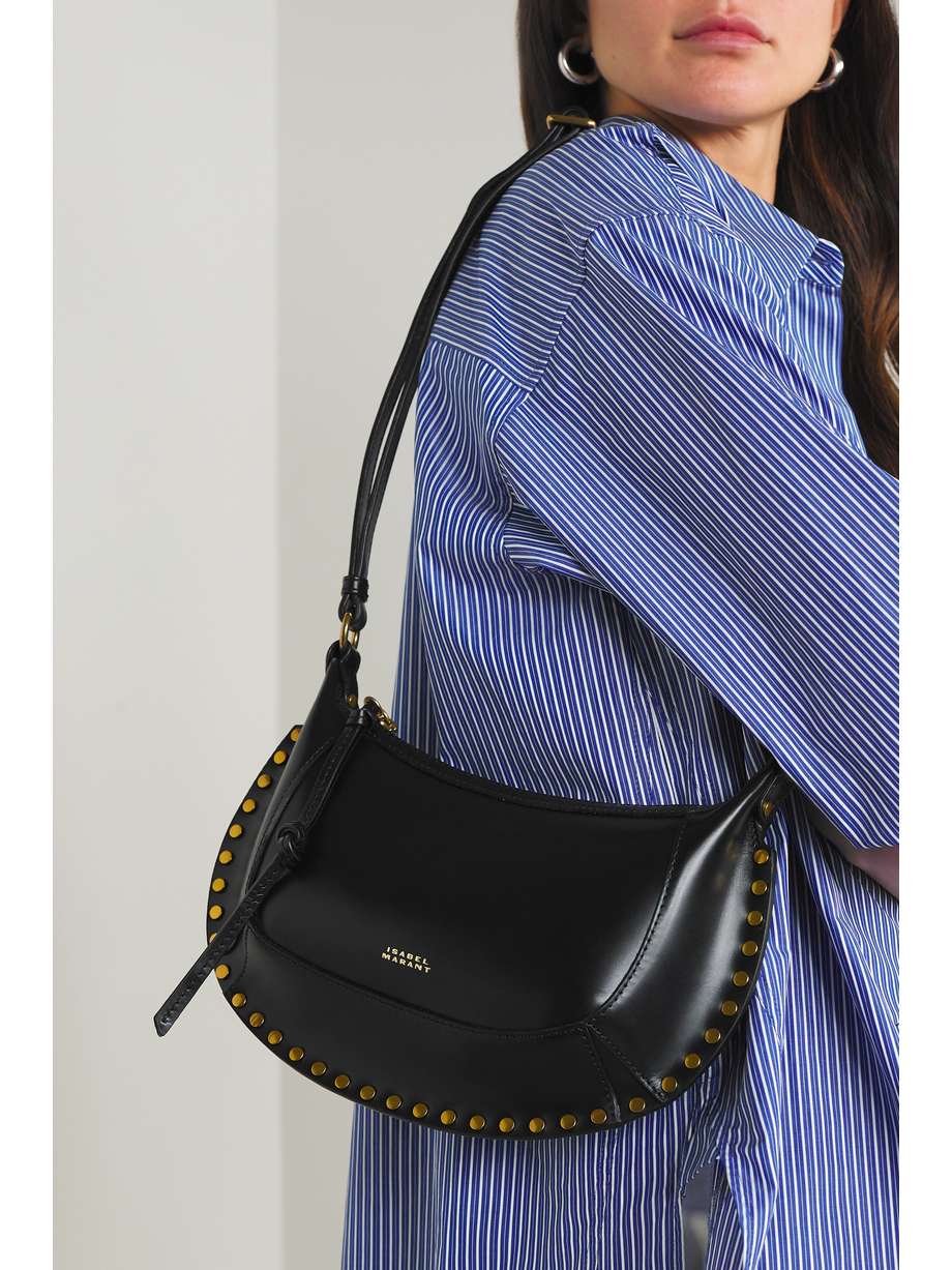 ISABEL MARANT Oskan Moon studded leather shoulder bag NET A PORTER