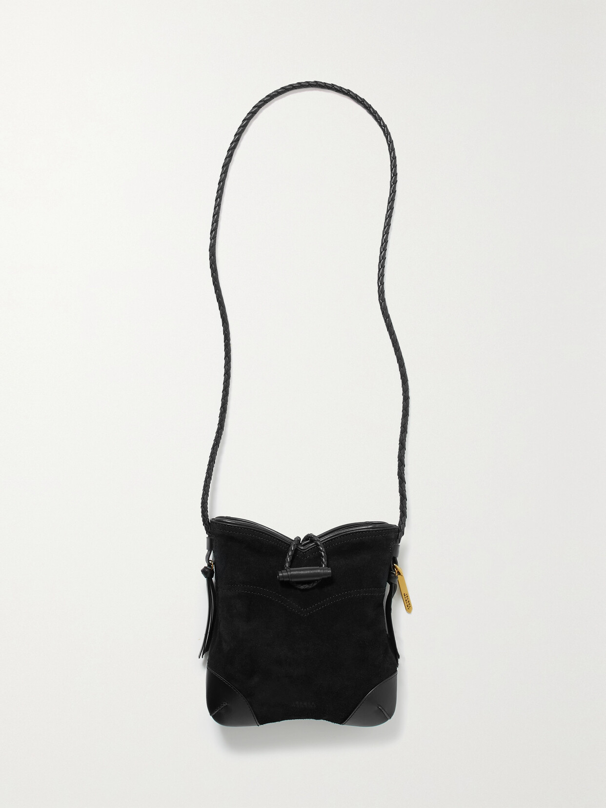 Isabel Marant - Tyag Leather-trimmed Suede Shoulder Bag - Black