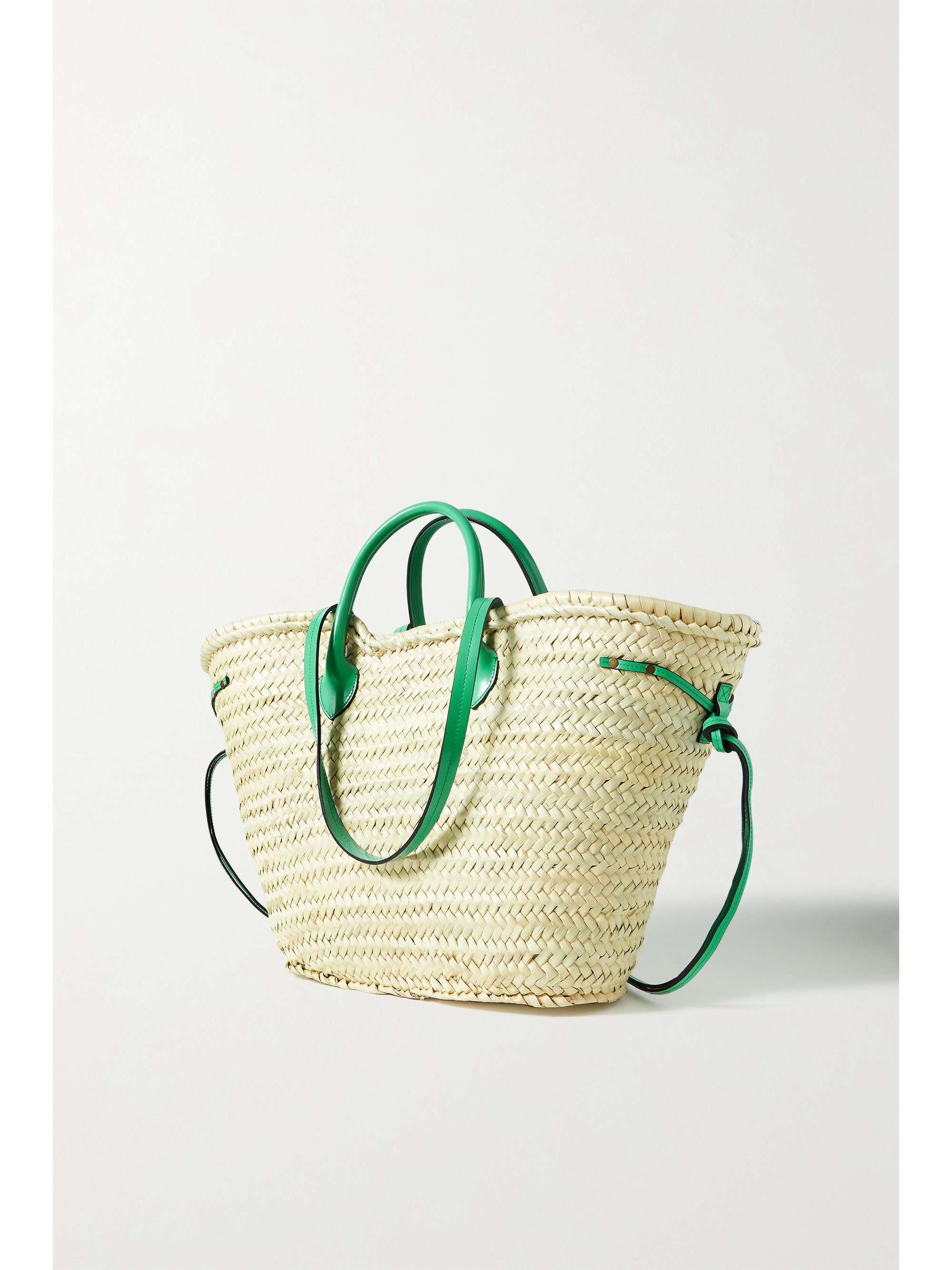 ISABEL MARANT Cadix leather-trimmed raffia tote