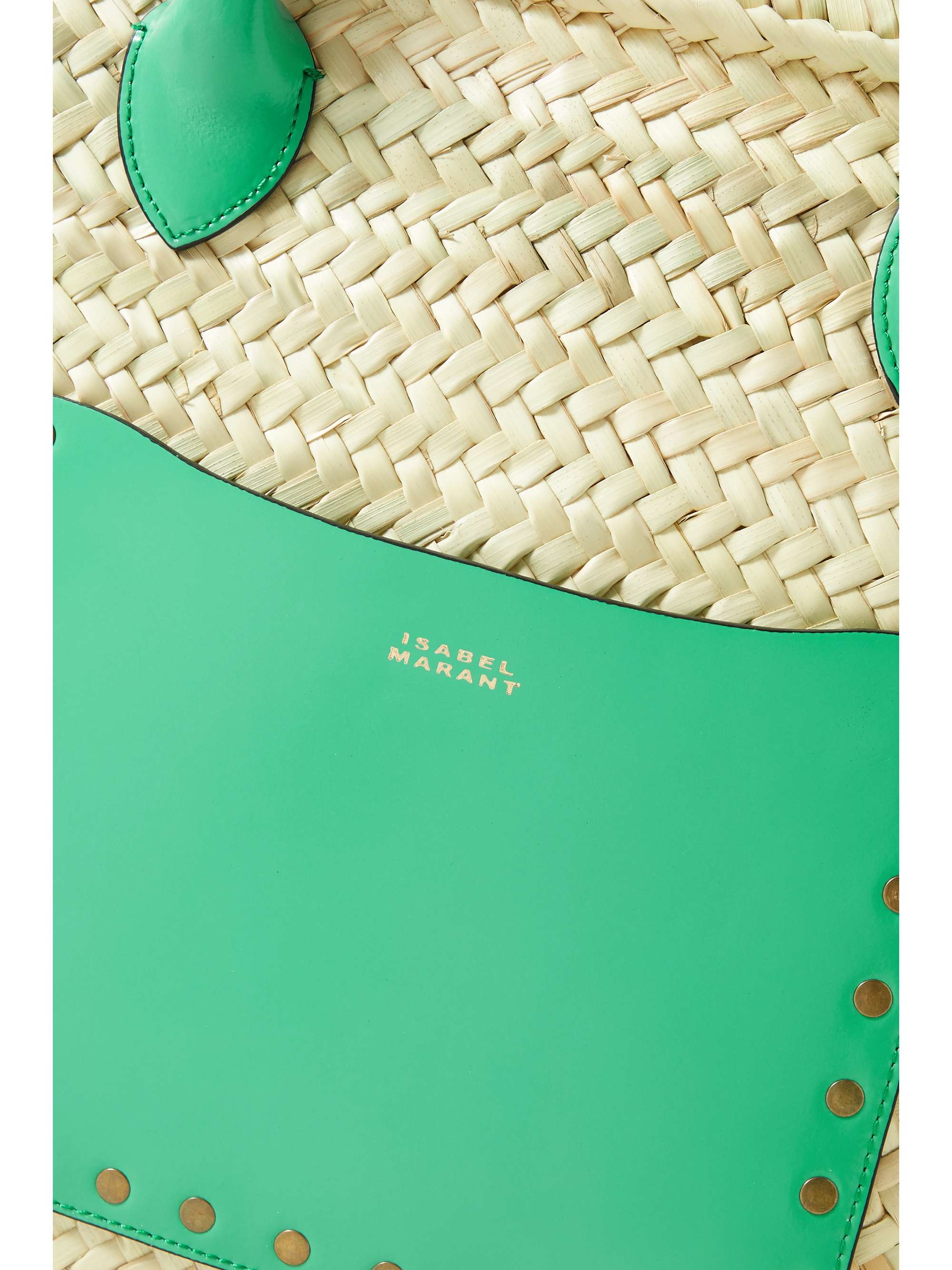ISABEL MARANT Cadix leather-trimmed raffia tote