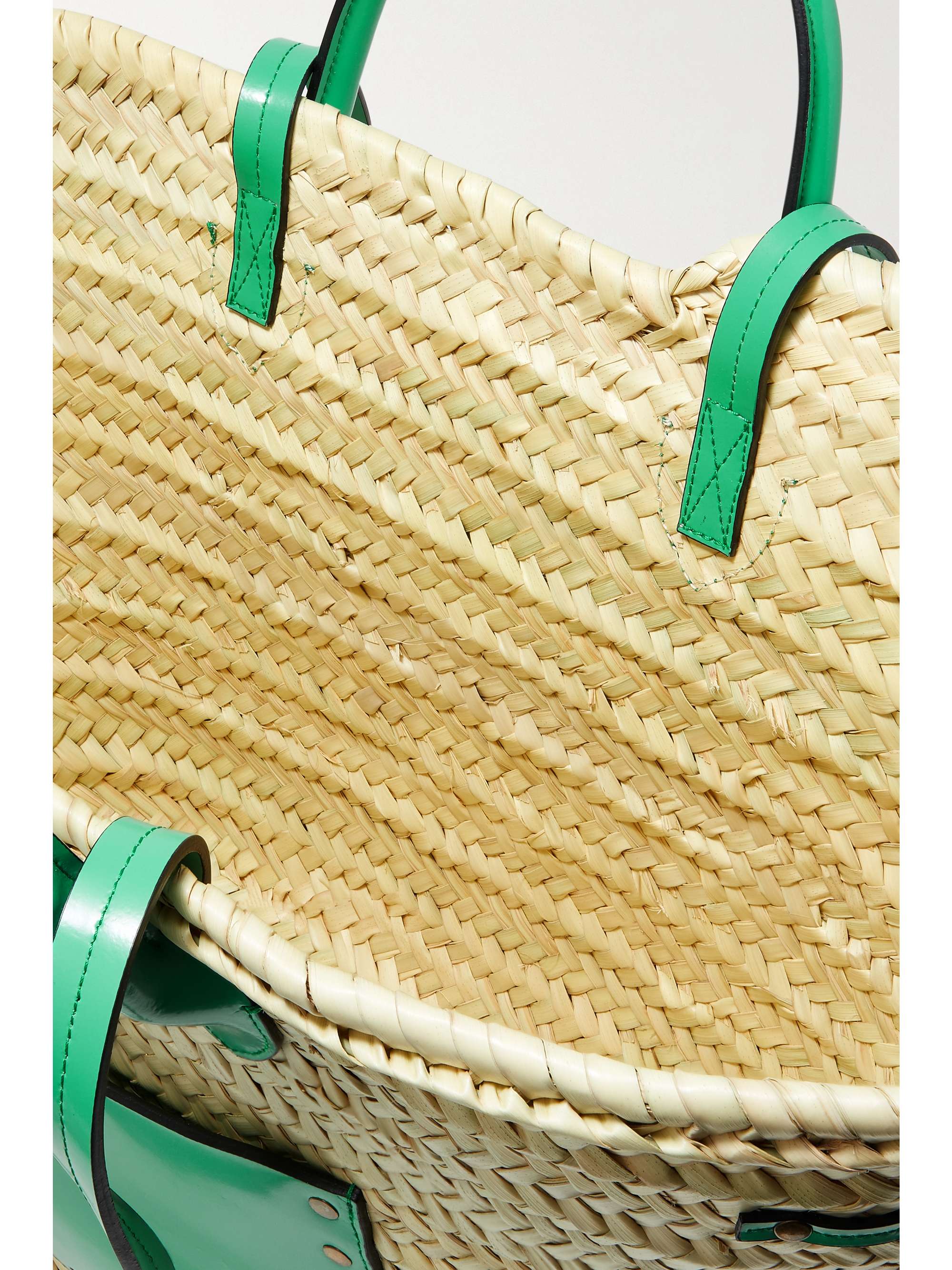 ISABEL MARANT Cadix leather-trimmed raffia tote