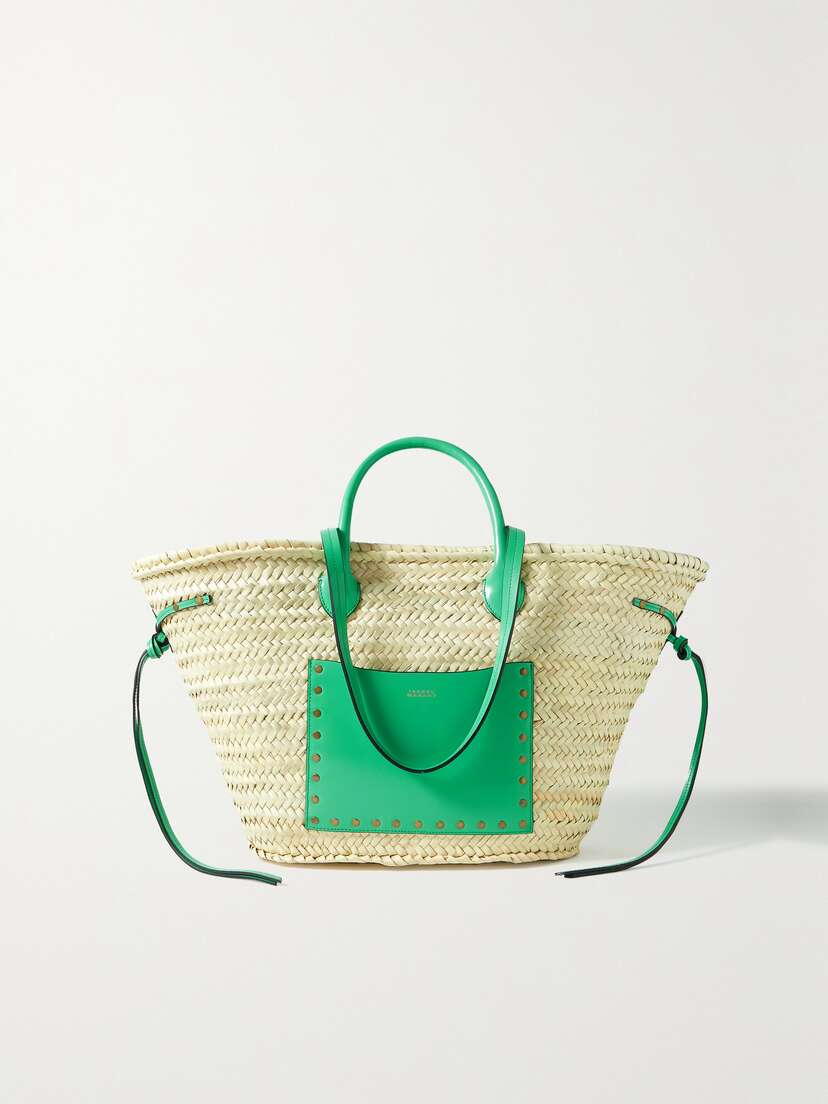 Isabel Marant Cadix Leather-trimmed Raffia Tote