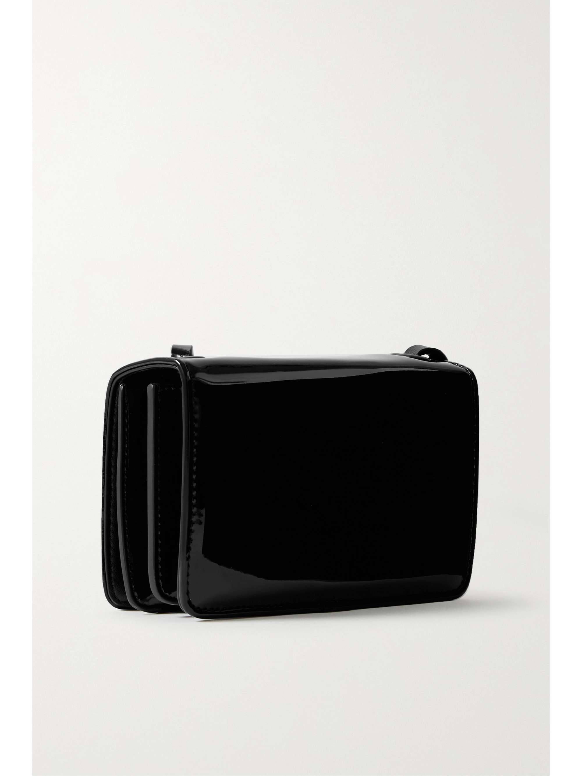 Black Appliquéd faux patentleather shoulder bag ACNE STUDIOS NETA