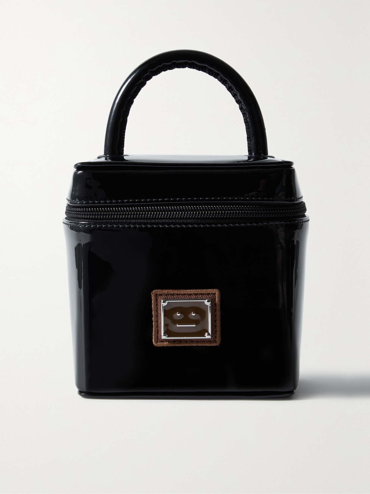 Acne Studios - Appliquéd Faux Patent-leather Vanity Bag - Black