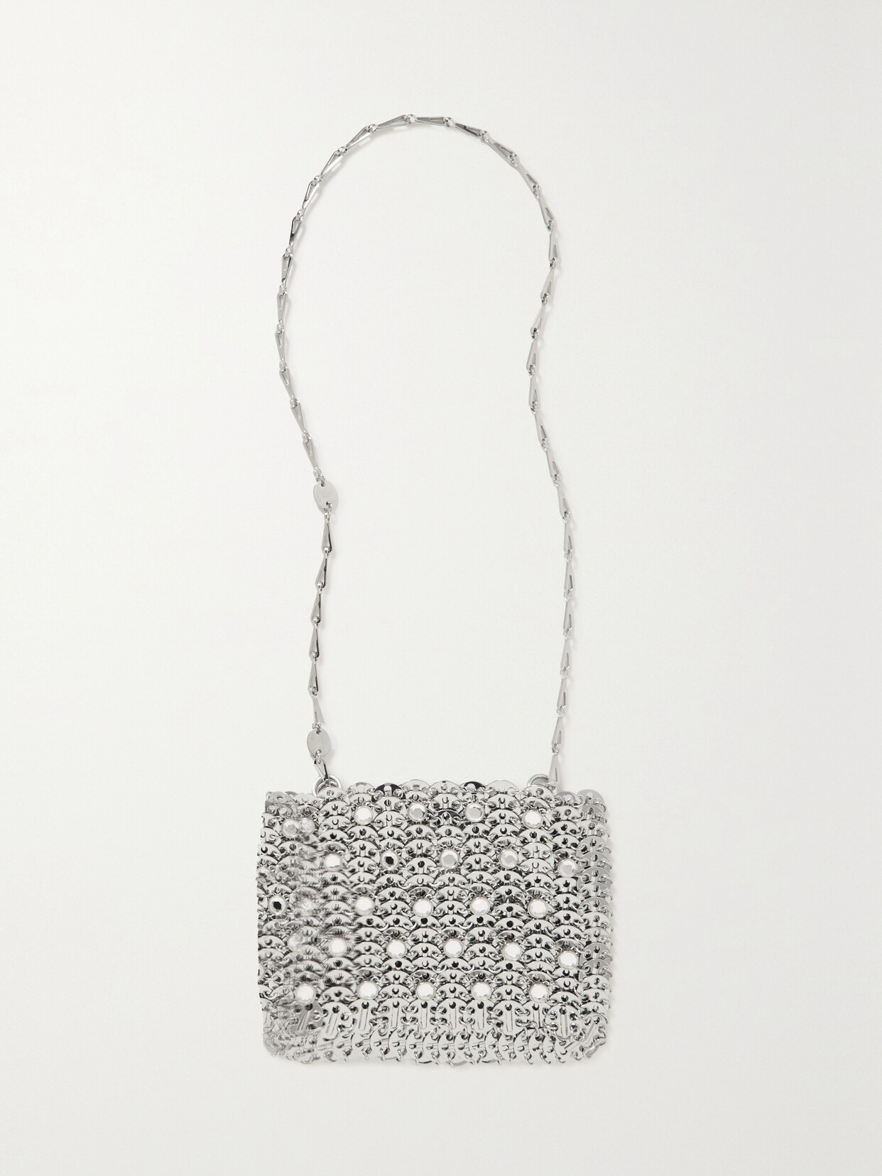 Paco Rabanne 1969 Crystal-embellished Chainmail Shoulder Bag In Silver