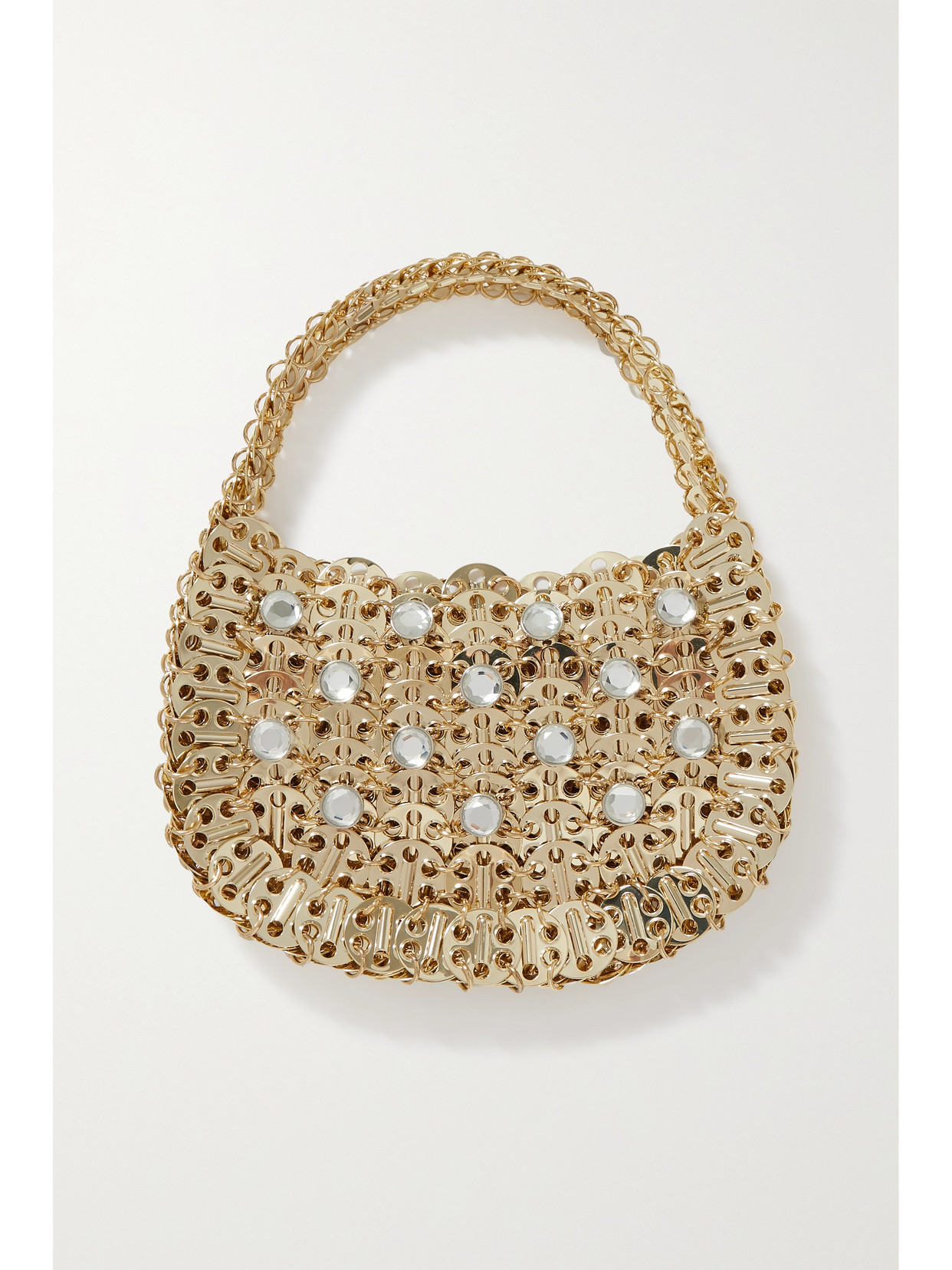 Rabanne 1969 Small Moon Shoulder Bag In Light Gold