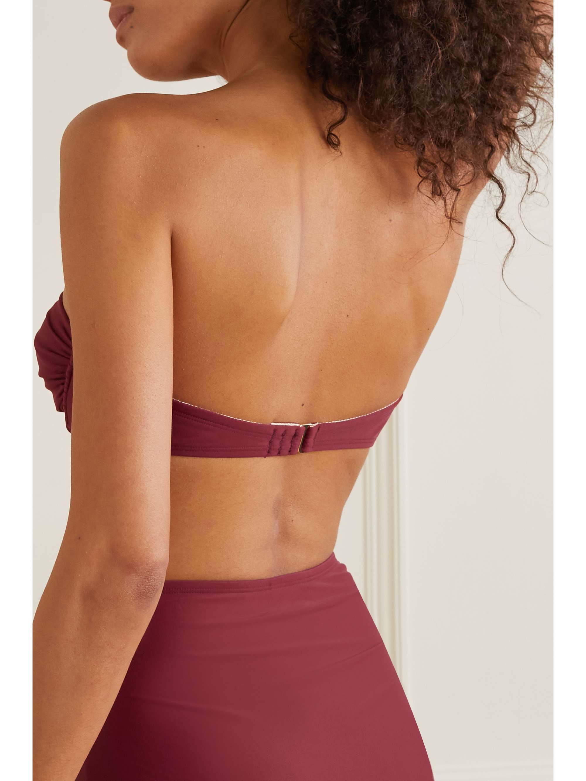 PEONY Haut de bikini bandeau à armatures en ECONYL stretch à fronces - NET SUSTAIN