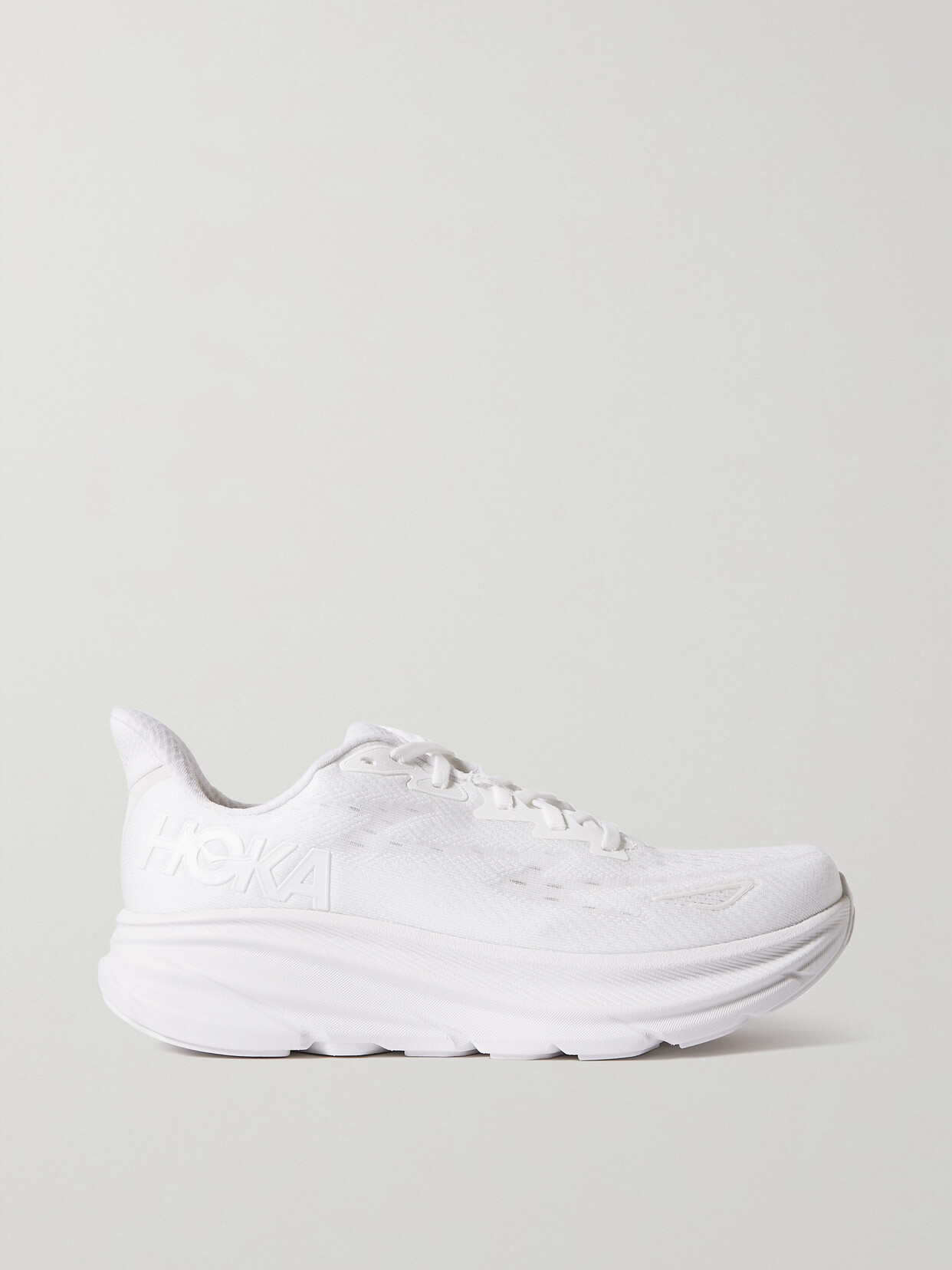 Shop Hoka One One Clifton 9 Mesh Sneakers In White