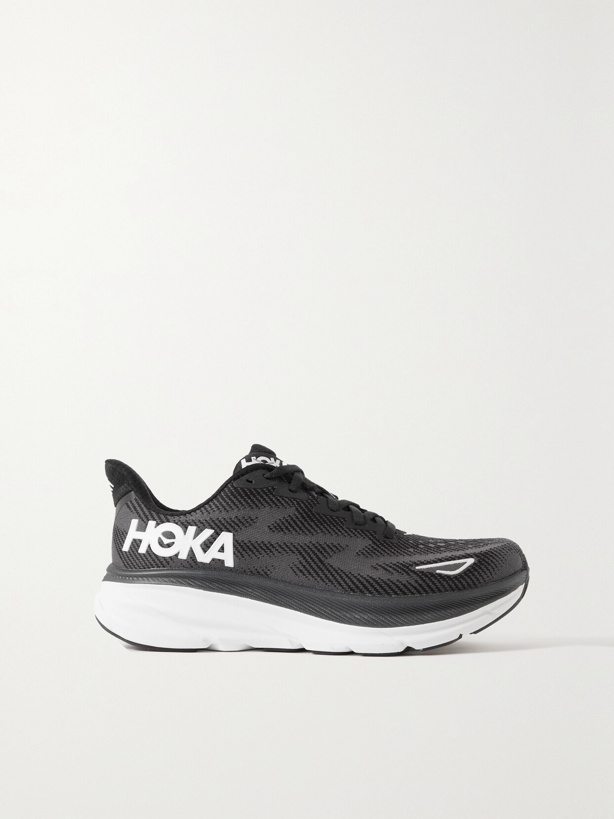 Hoka One One Clifton 9 Mesh Sneakers In Black