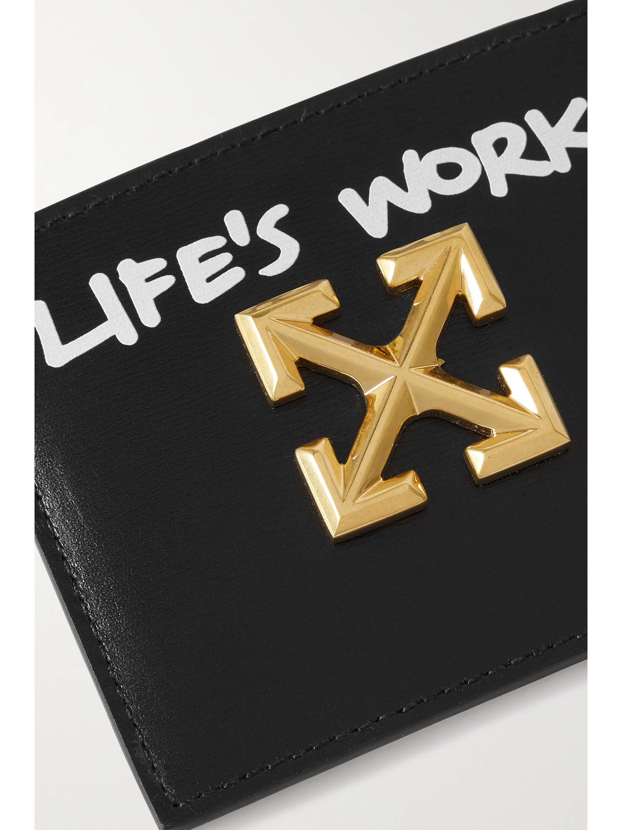 OFF-WHITE Jitney embellished printed leather cardholder