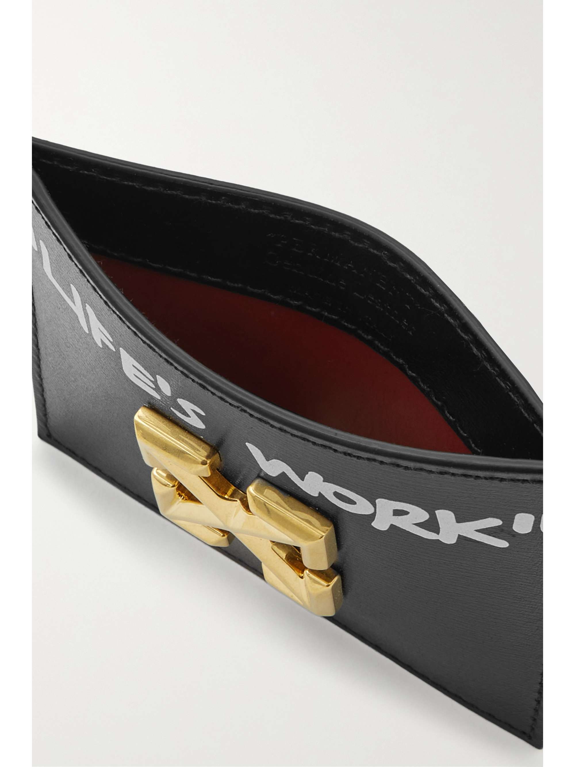 OFF-WHITE Jitney embellished printed leather cardholder