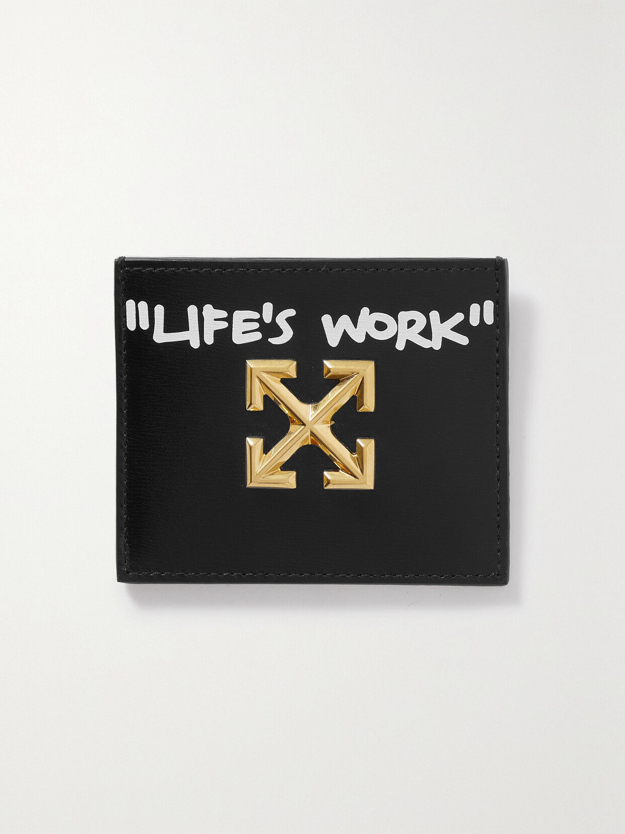 Off-White - Jitney Embellished Printed Leather Cardholder - Black