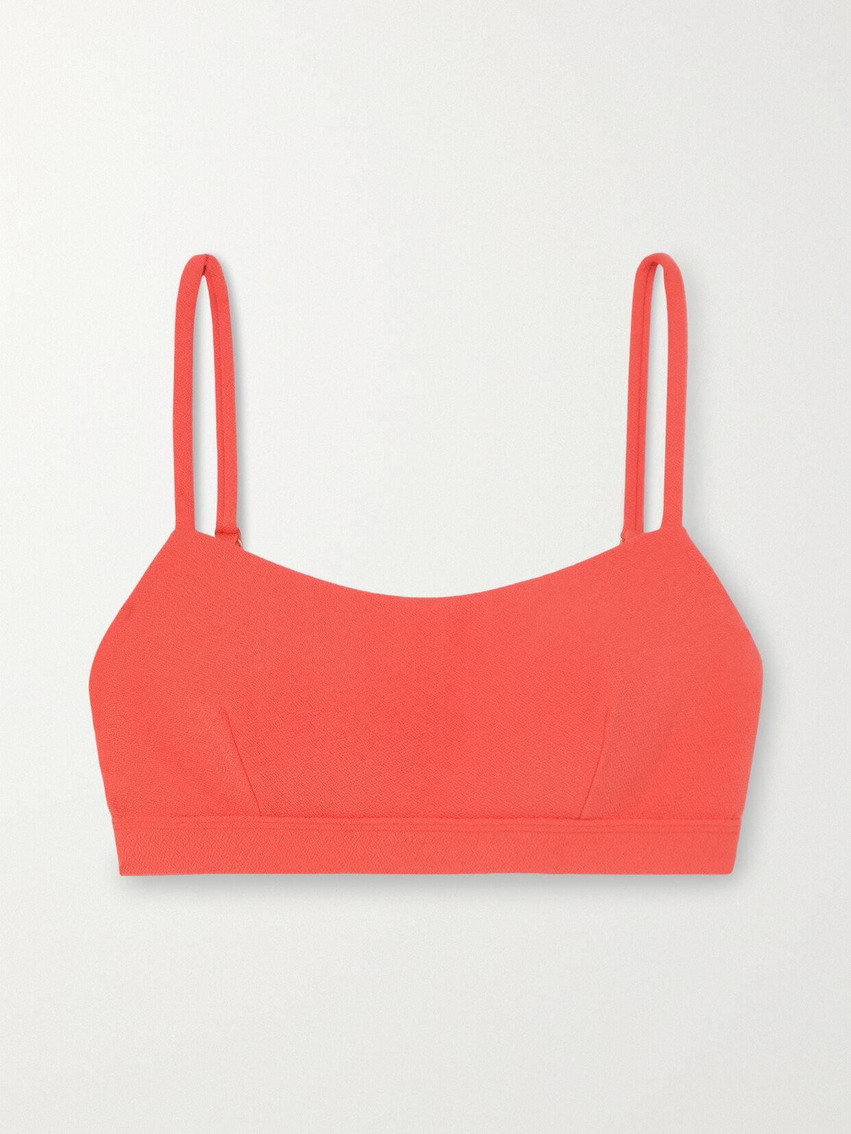 Peony + Net Sustain Weekend Stretch Recycled-crepe Bikini Top - Orange