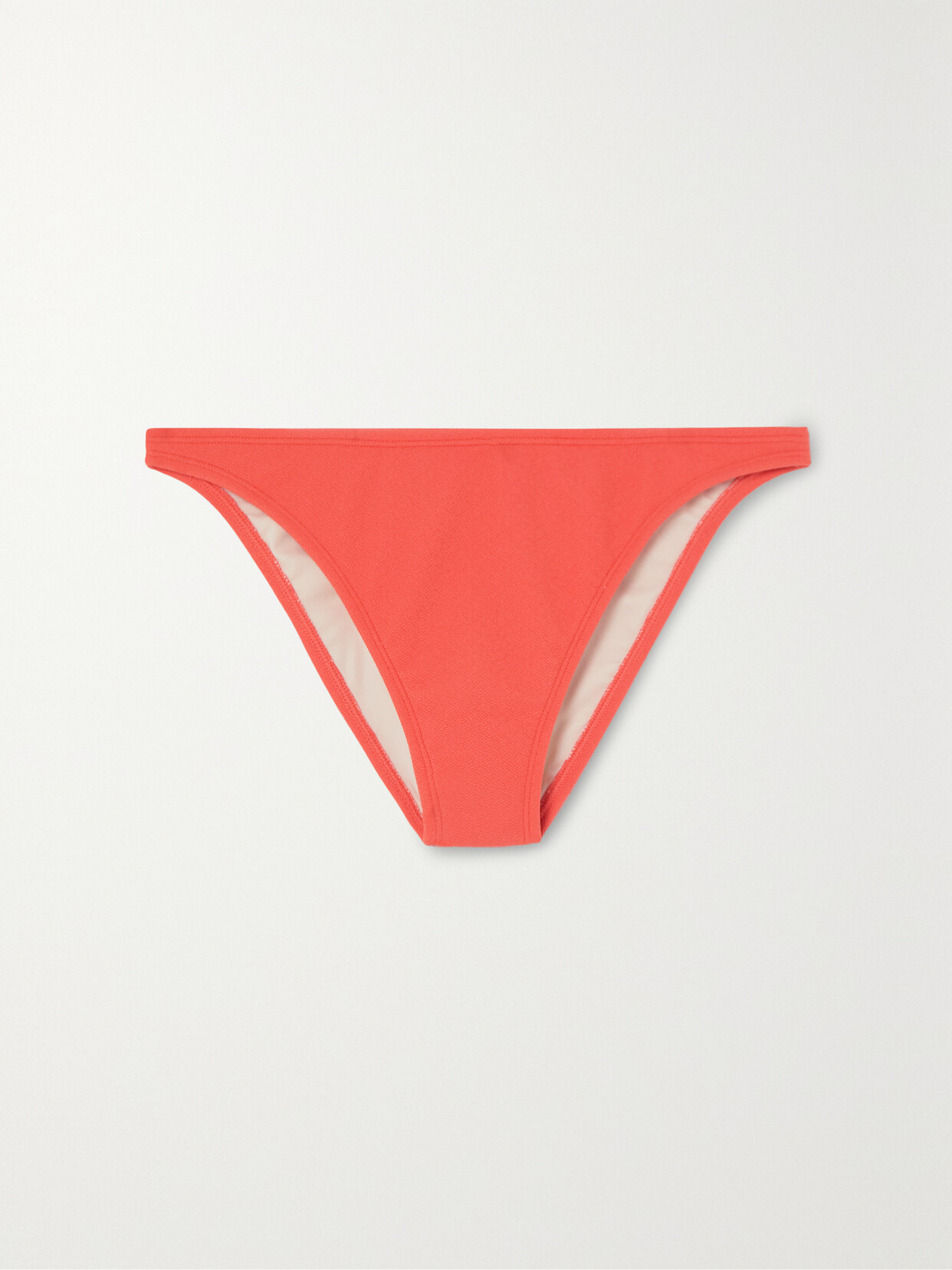 Peony + Net Sustain Fine Hi Line Stretch Recycled-crepe Bikini Briefs - Orange