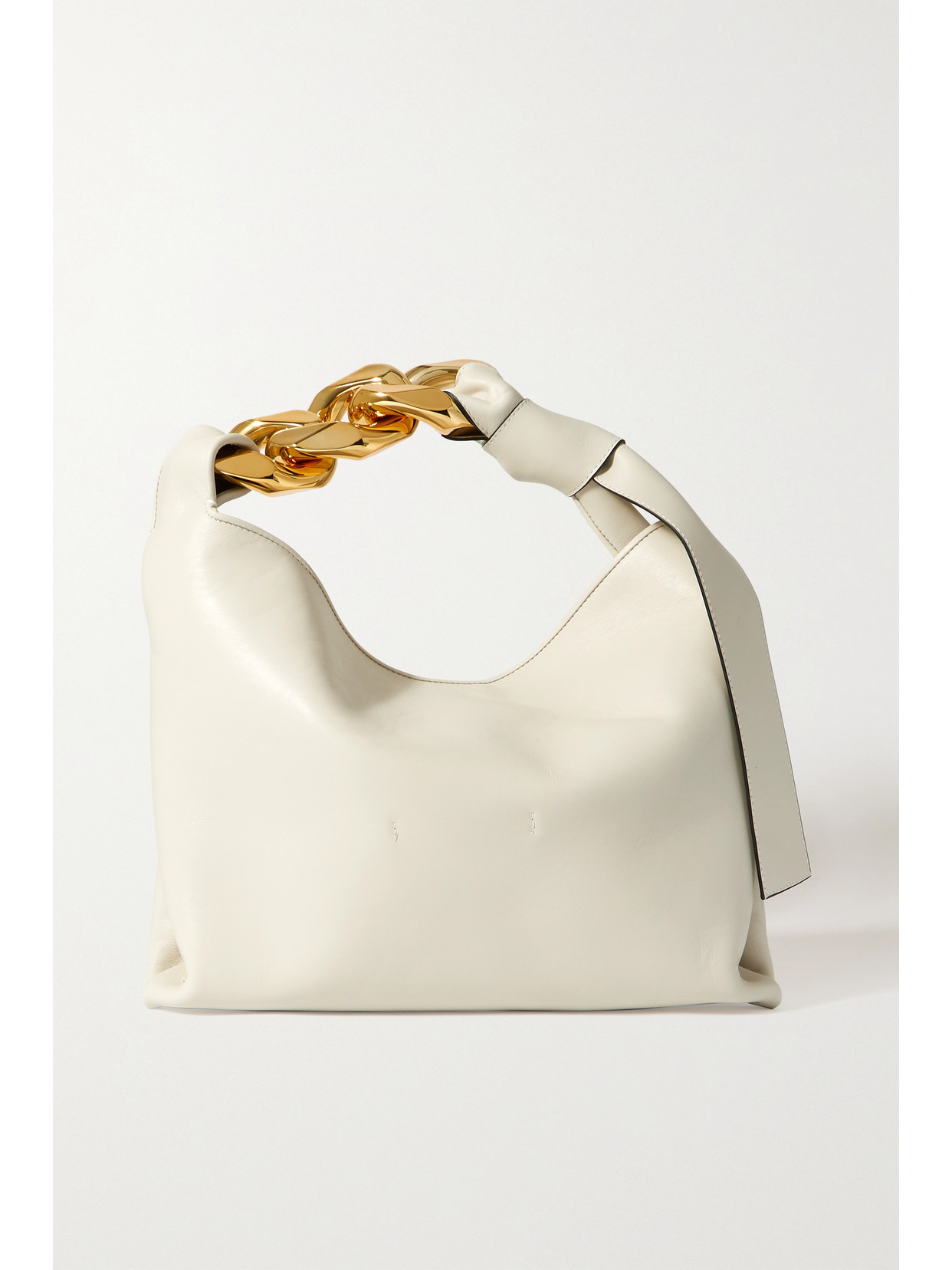 JW Anderson - Small Chain-embellished Leather Shoulder Bag - Off-white