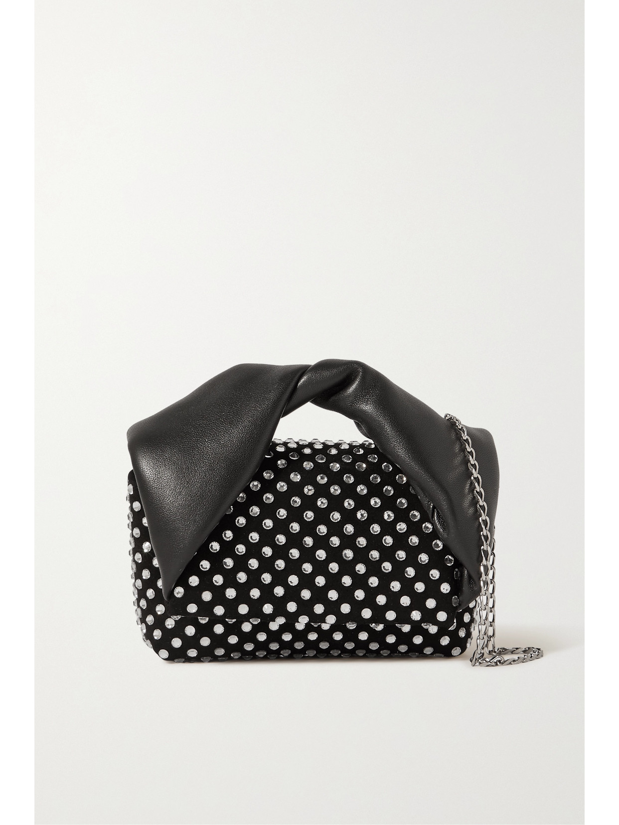 JW Anderson - Twister Crystal-embellished Suede And Leather Shoulder Bag - Black