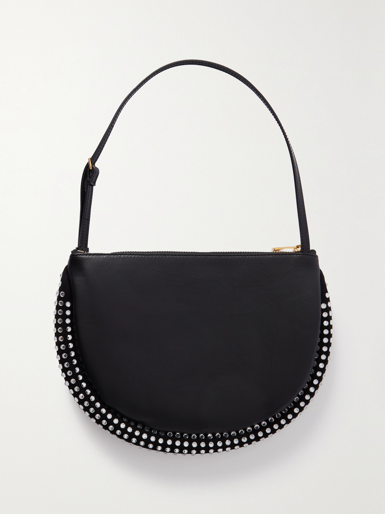 JW Anderson - Bumper-moon Crystal-embellished Leather Shoulder Bag - Black