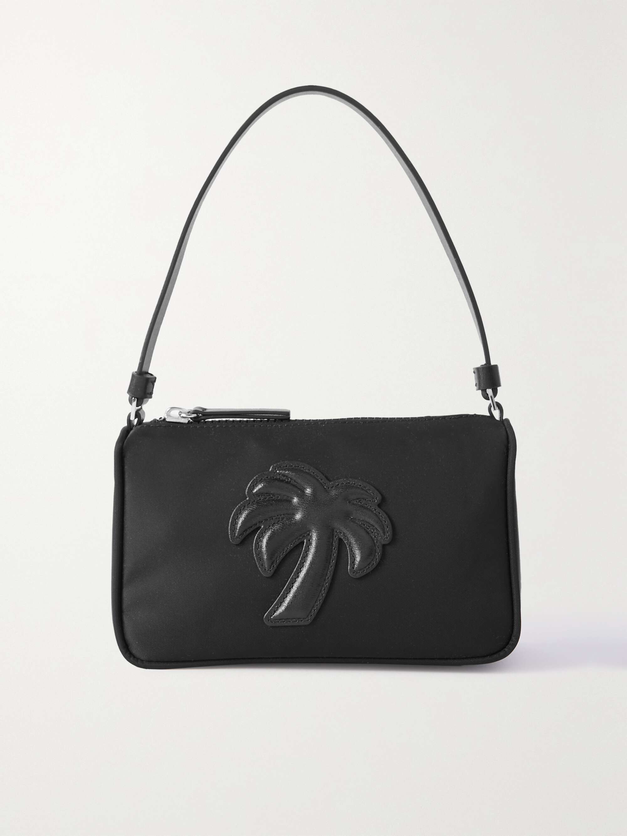 PALM ANGELS Appliquéd leather-trimmed shell shoulder bag | NET-A-PORTER