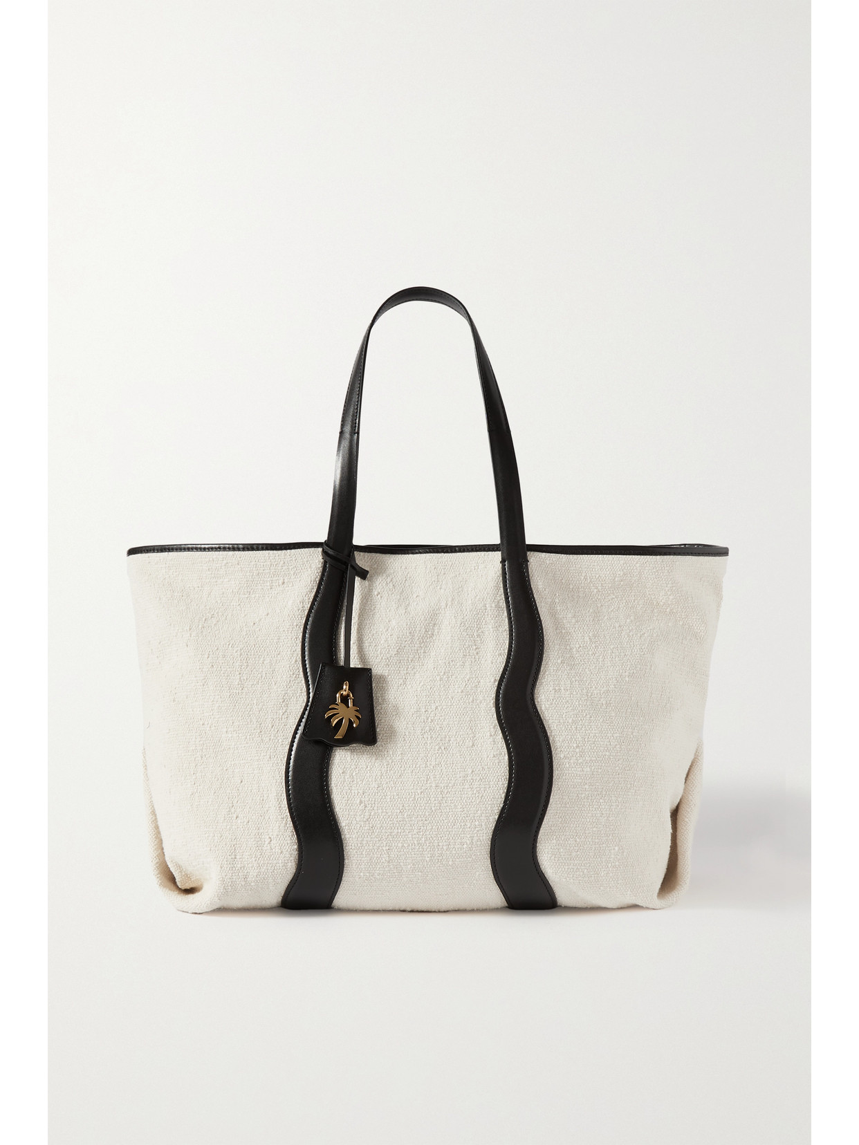 Palm Angels - Classic Cabas Leather-trimmed Cotton-bouclé Tote - Off-white