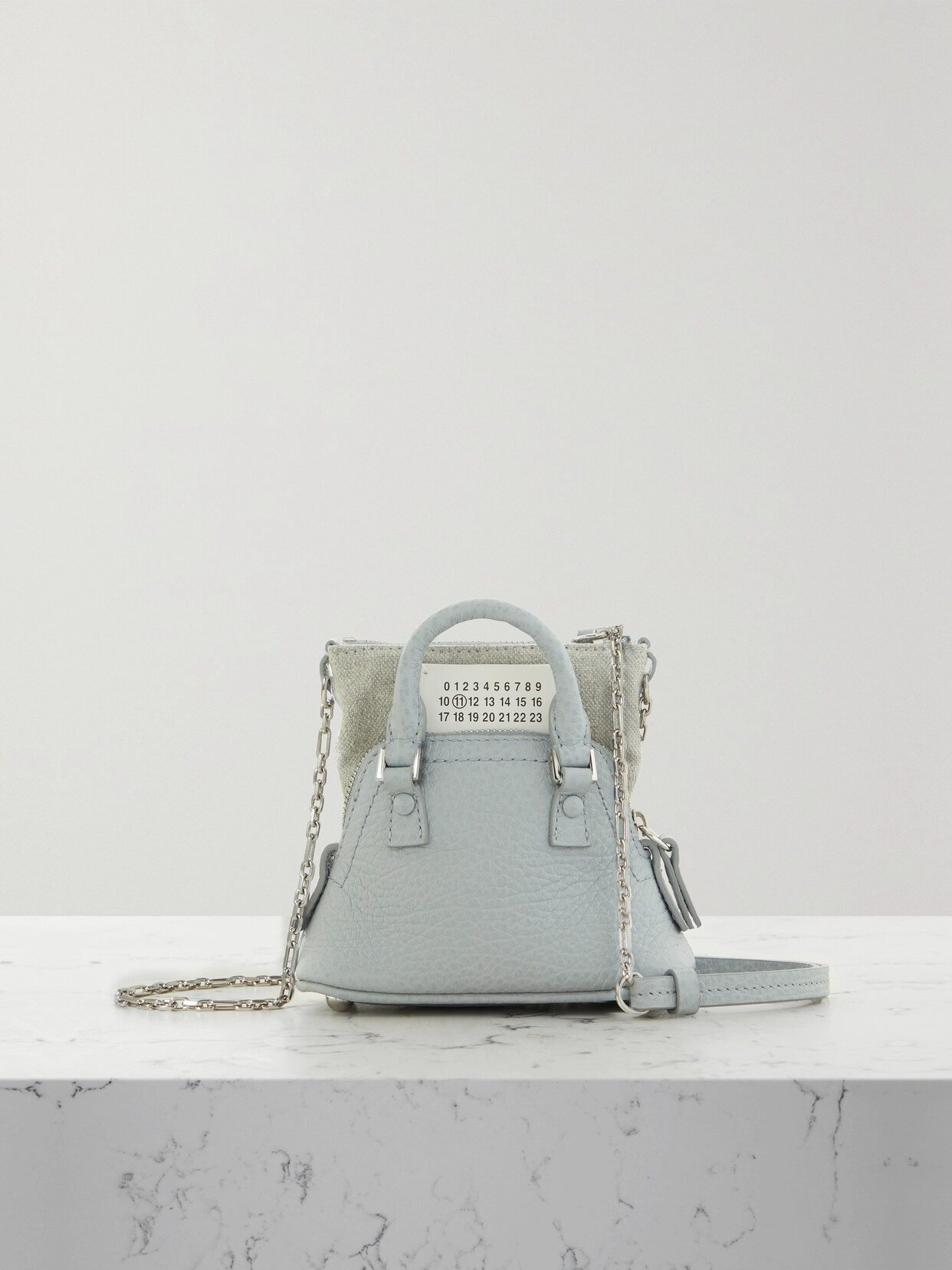 Maison Margiela - 5ac Baby Textured-leather And Cotton-canvas Shoulder Bag - Blue