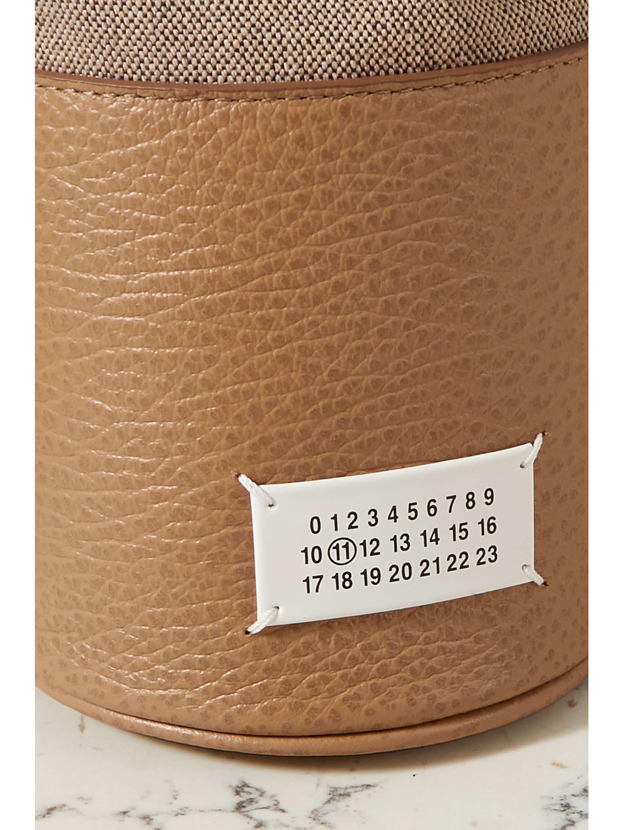 MAISON MARGIELA 5AC mini canvas-trimmed textured-leather bucket bag