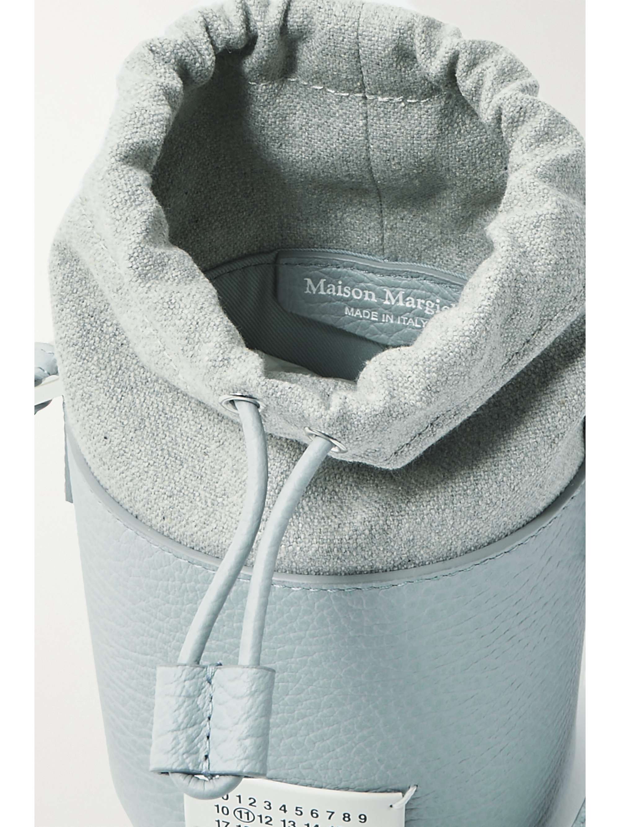 MAISON MARGIELA 5AC mini canvas-trimmed textured-leather bucket bag