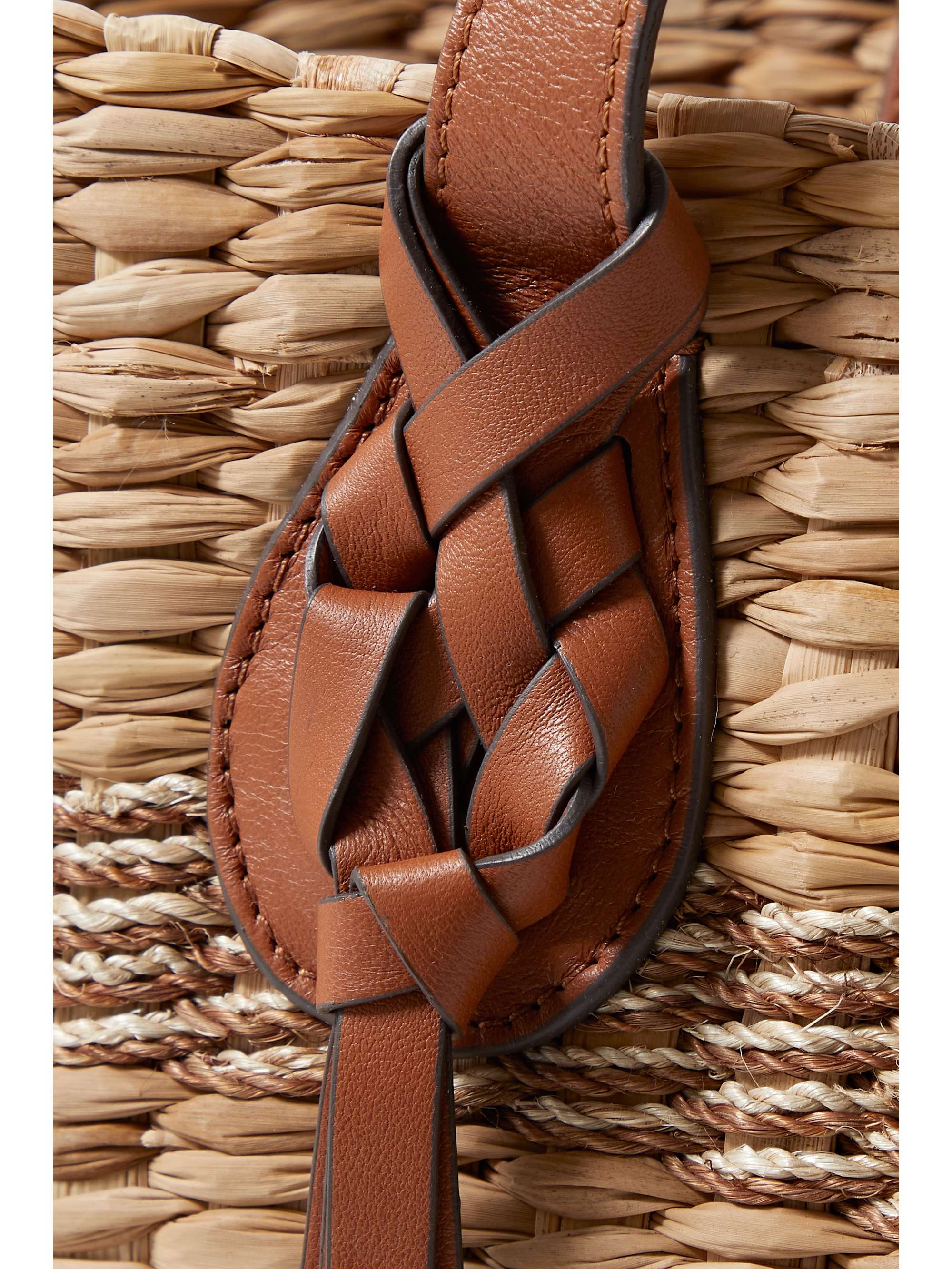 ULLA JOHNSON Seaview Day leathertrimmed straw tote NETAPORTER