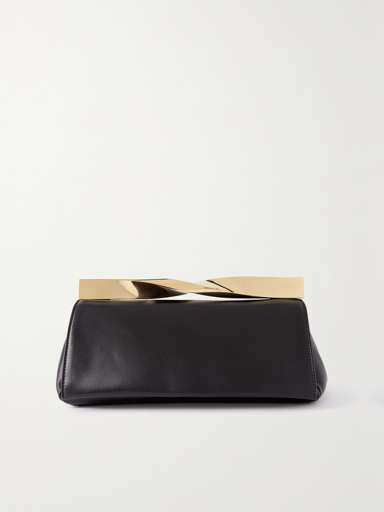 Aquazzura Twist Faux-leather Clutch Bag In Black