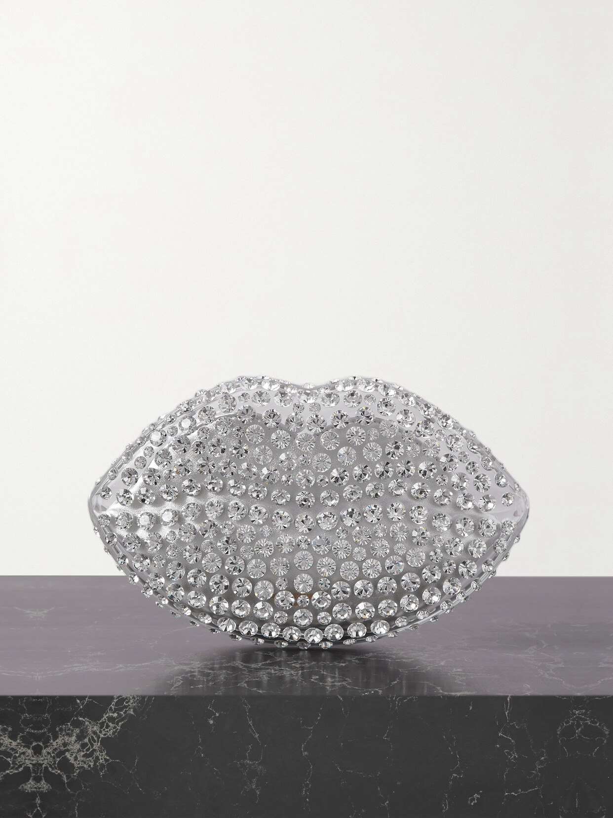 Aquazzura - Kiss Me Crystal-embellished Resin Clutch - Silver
