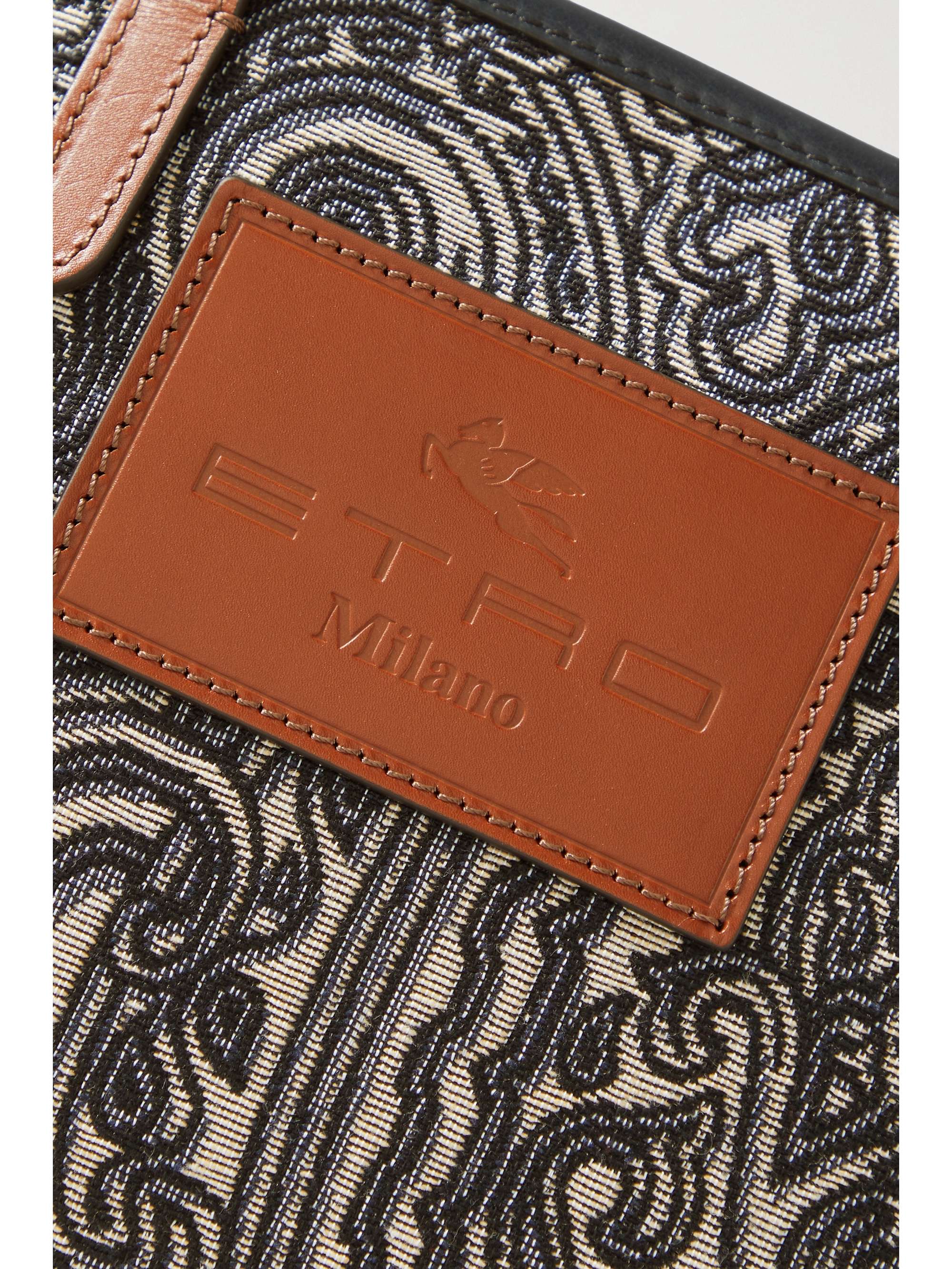 ETRO Globetrotter leather-trimmed cotton-blend jacquard tote