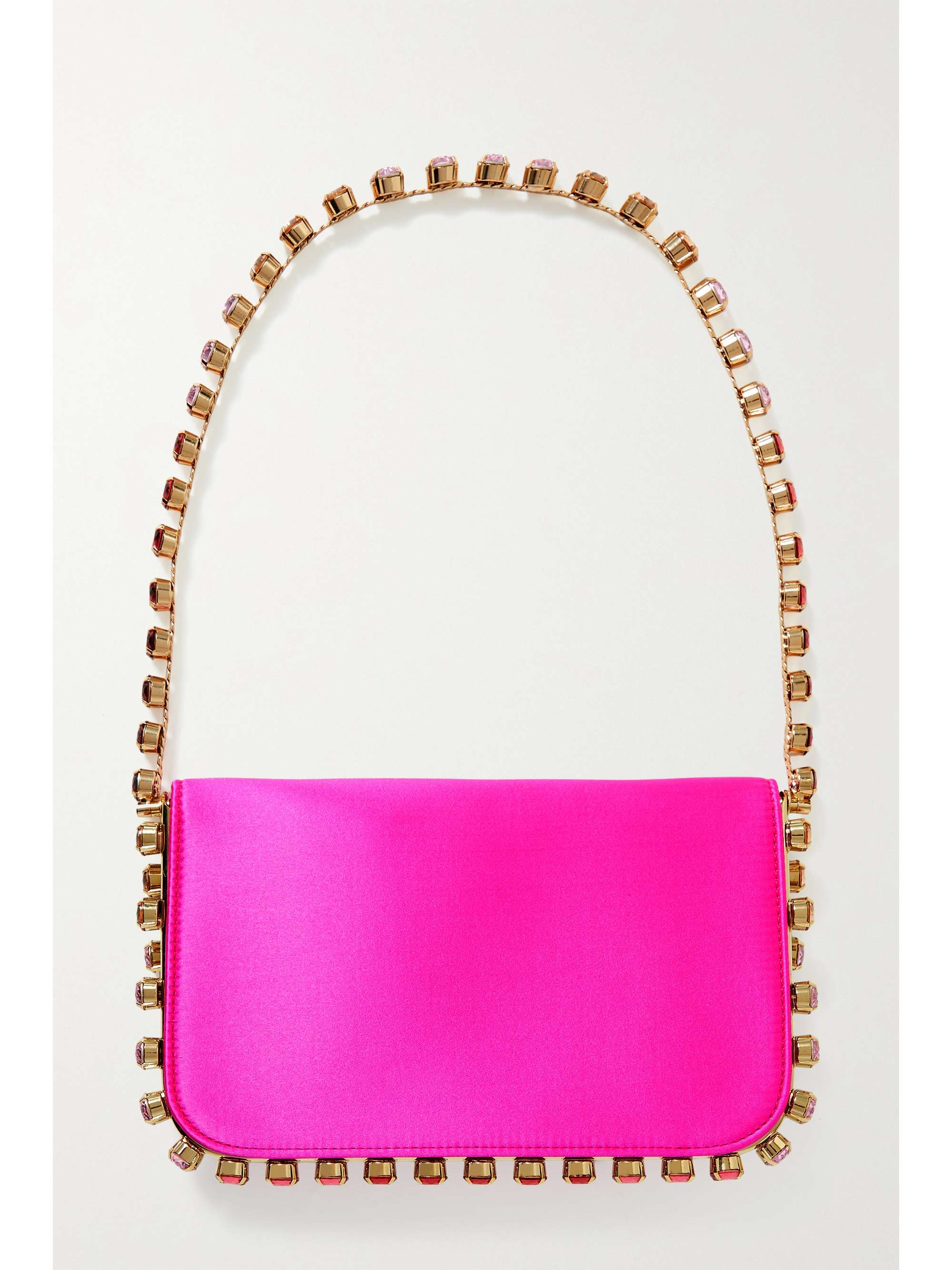 AQUAZZURA Galactic crystal-embellished satin shoulder bag