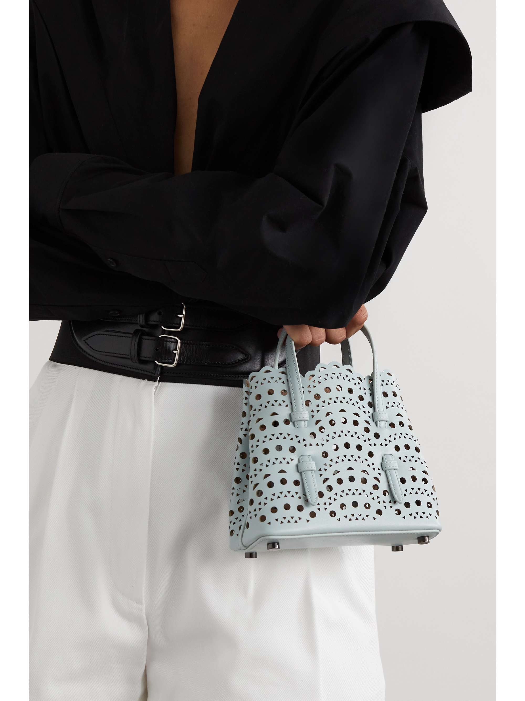 ALAÏA Le Mina 16 Vienne Wave leather tote