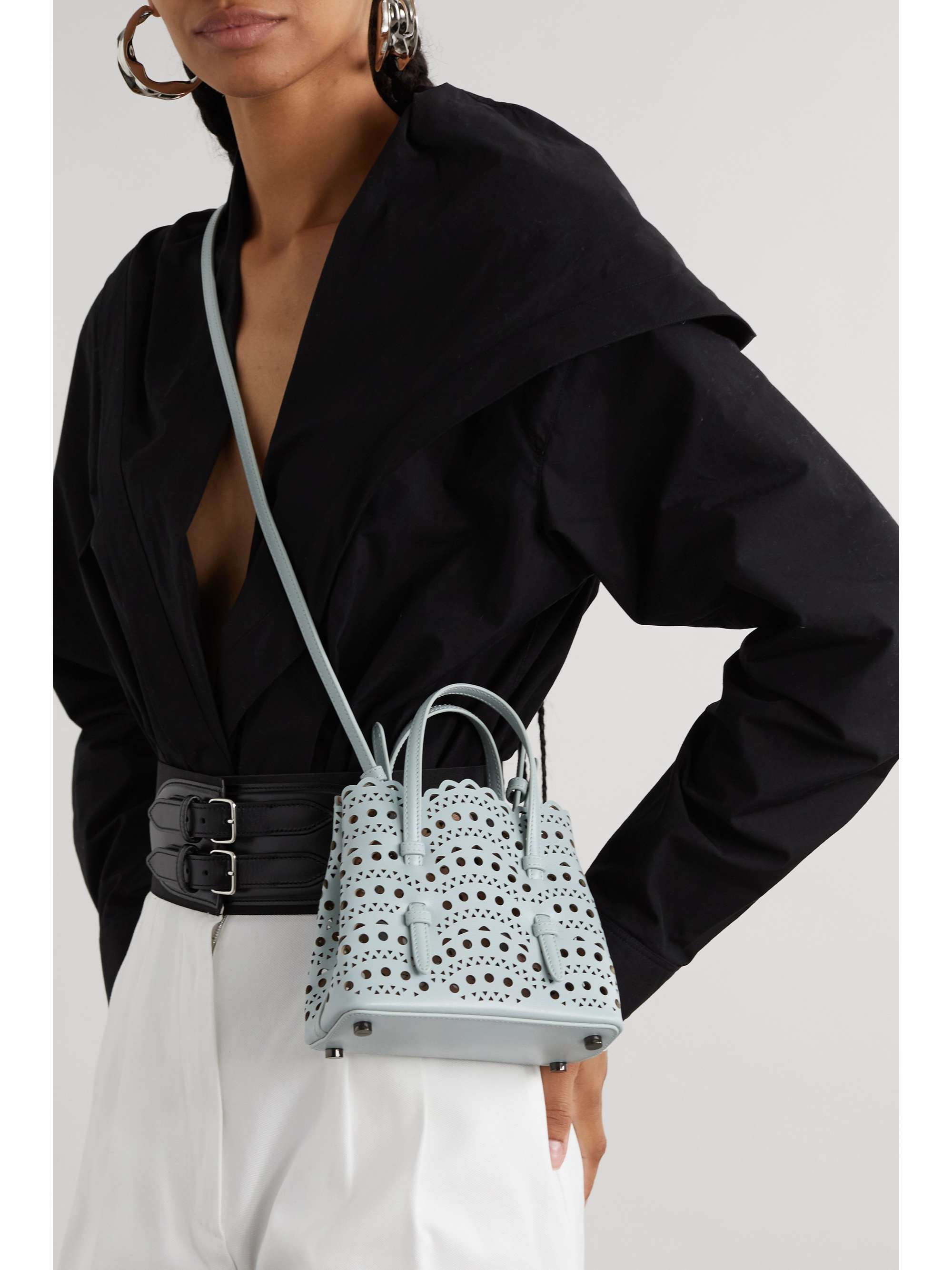 ALAÏA Le Mina 16 Vienne Wave leather tote