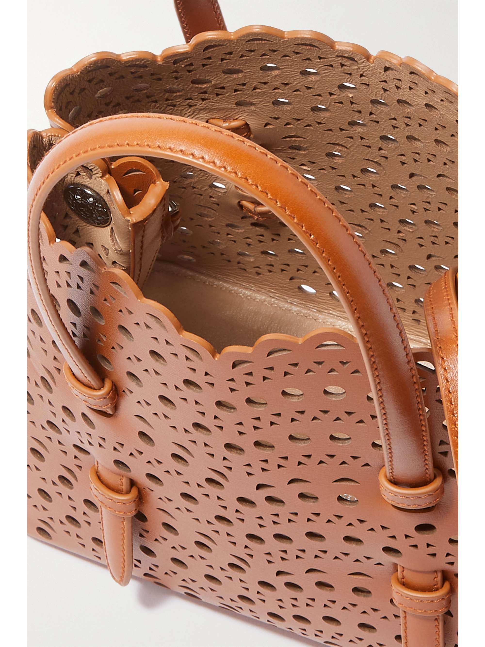 ALAÏA Mina 20 lasercut leather tote NETAPORTER