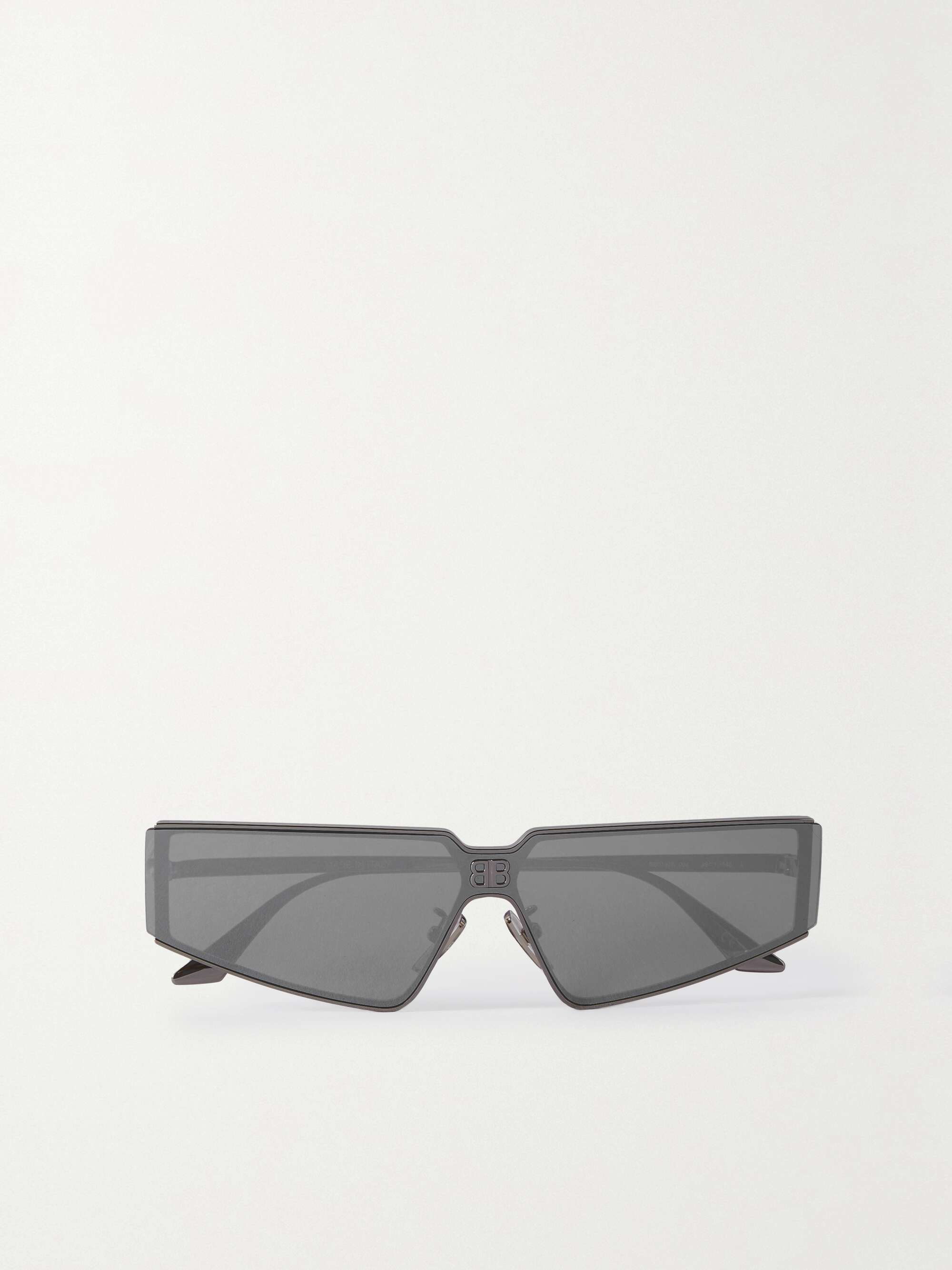 Lunettes de soleil en D en métal argenté BALENCIAGA EYEWEAR pour