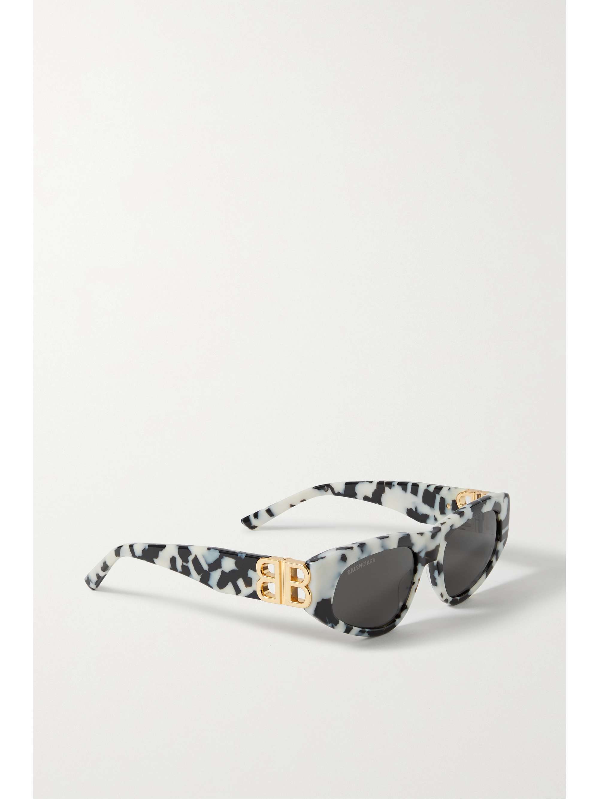 BALENCIAGA EYEWEAR Dynasty BB cat-eye tortoiseshell acetate and gold-tone sunglasses