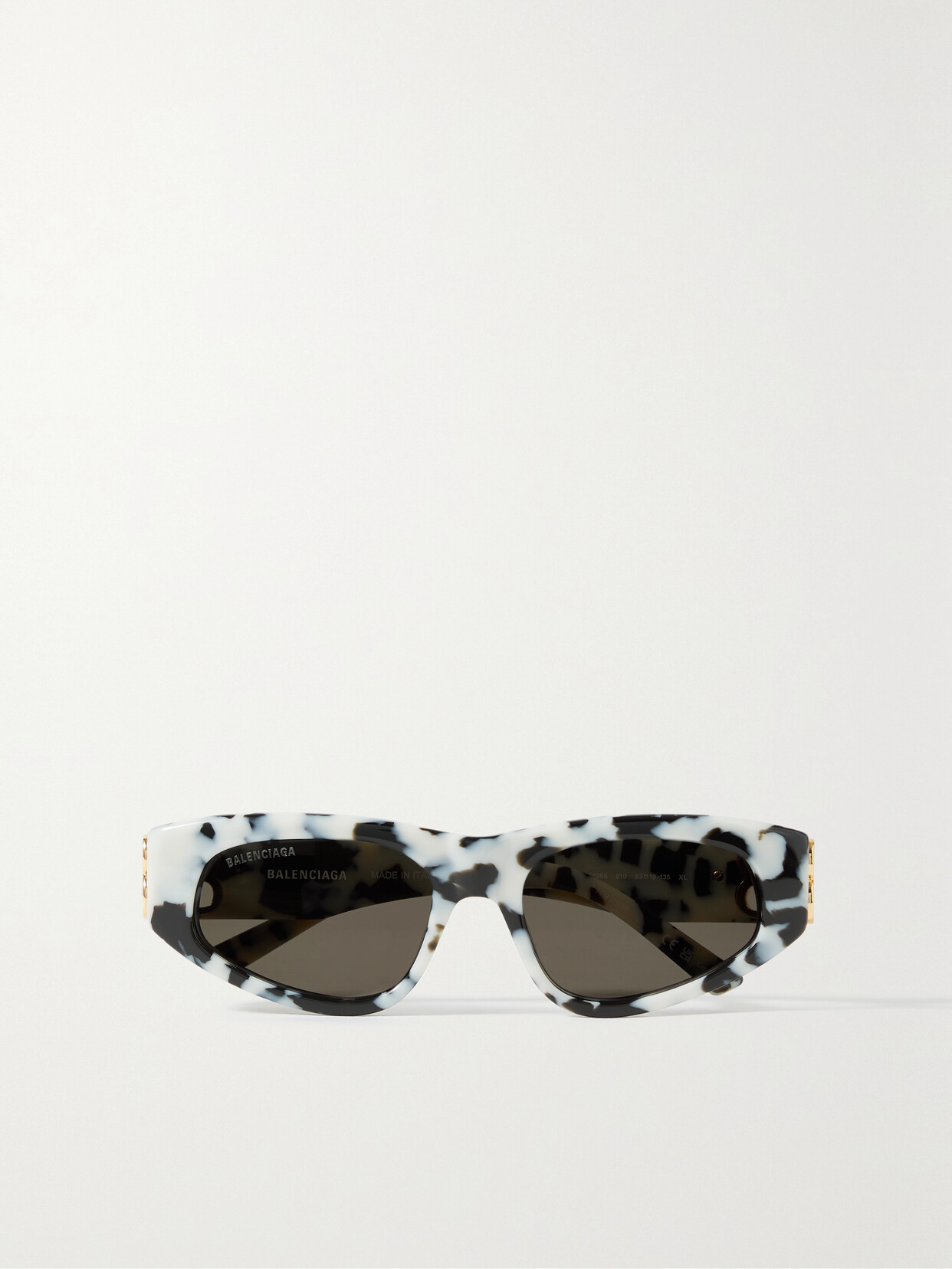 Shop Balenciaga Dynasty Bb Cat-eye Tortoiseshell Acetate And Gold-tone Sunglasses In Black