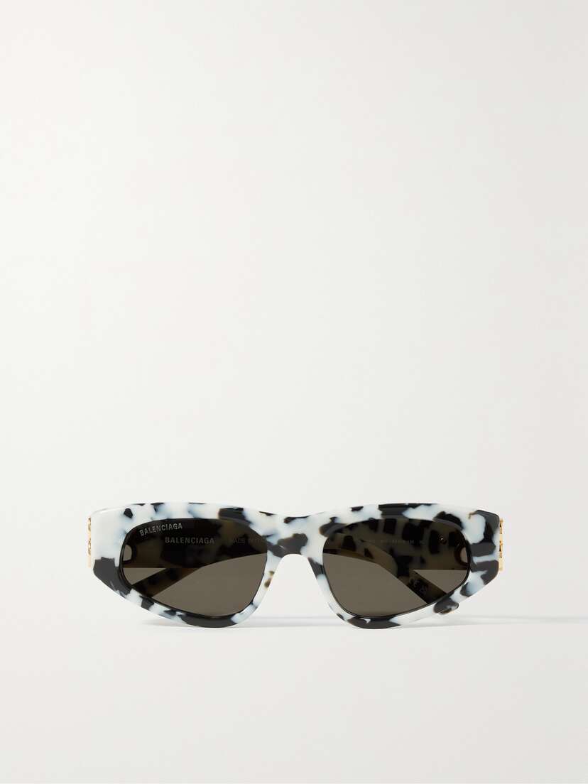 Balenciaga Dynasty Bb Cat-eye Tortoiseshell Acetate And Gold-tone Sunglasses